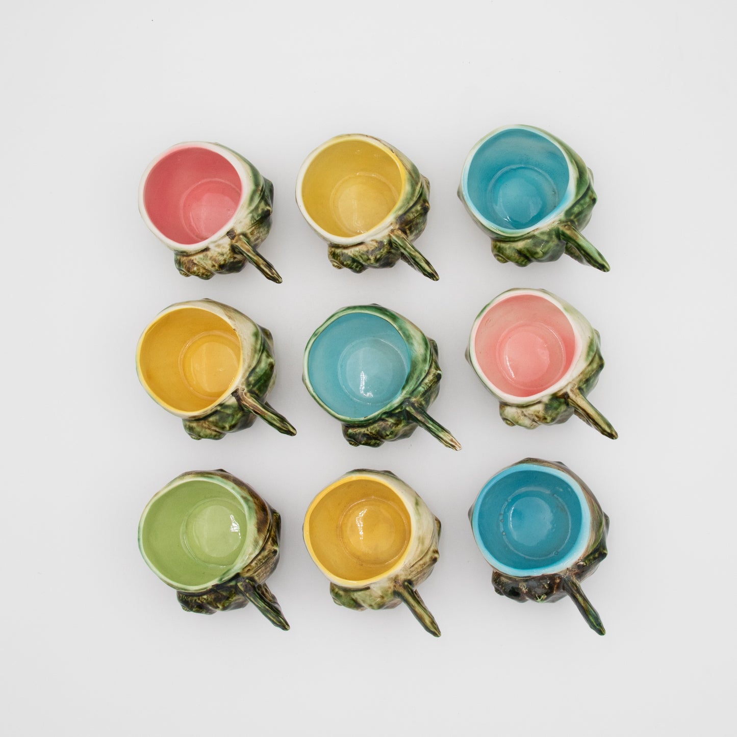 Majolica Porcelain Conch - Teacup Set