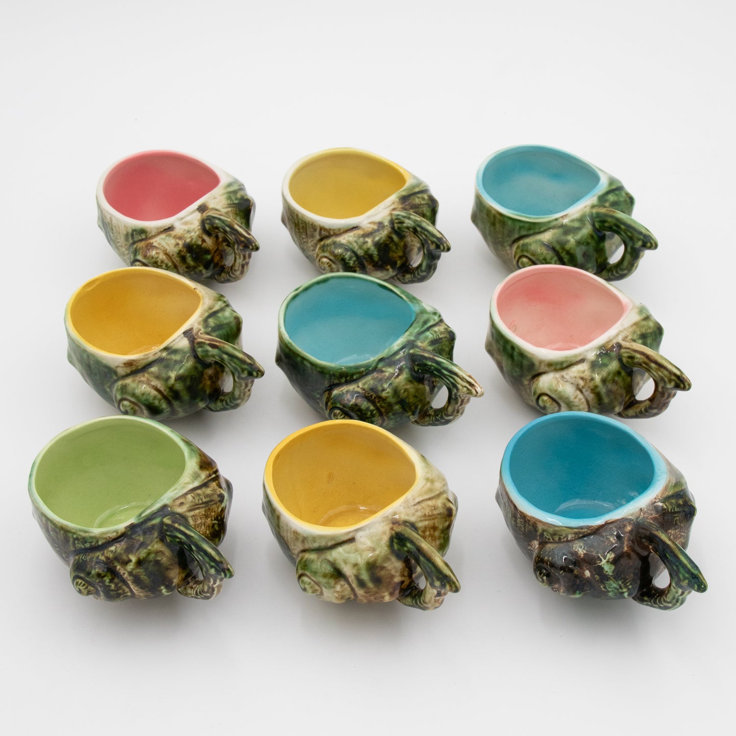 Majolica Porcelain Conch - Teacup Set