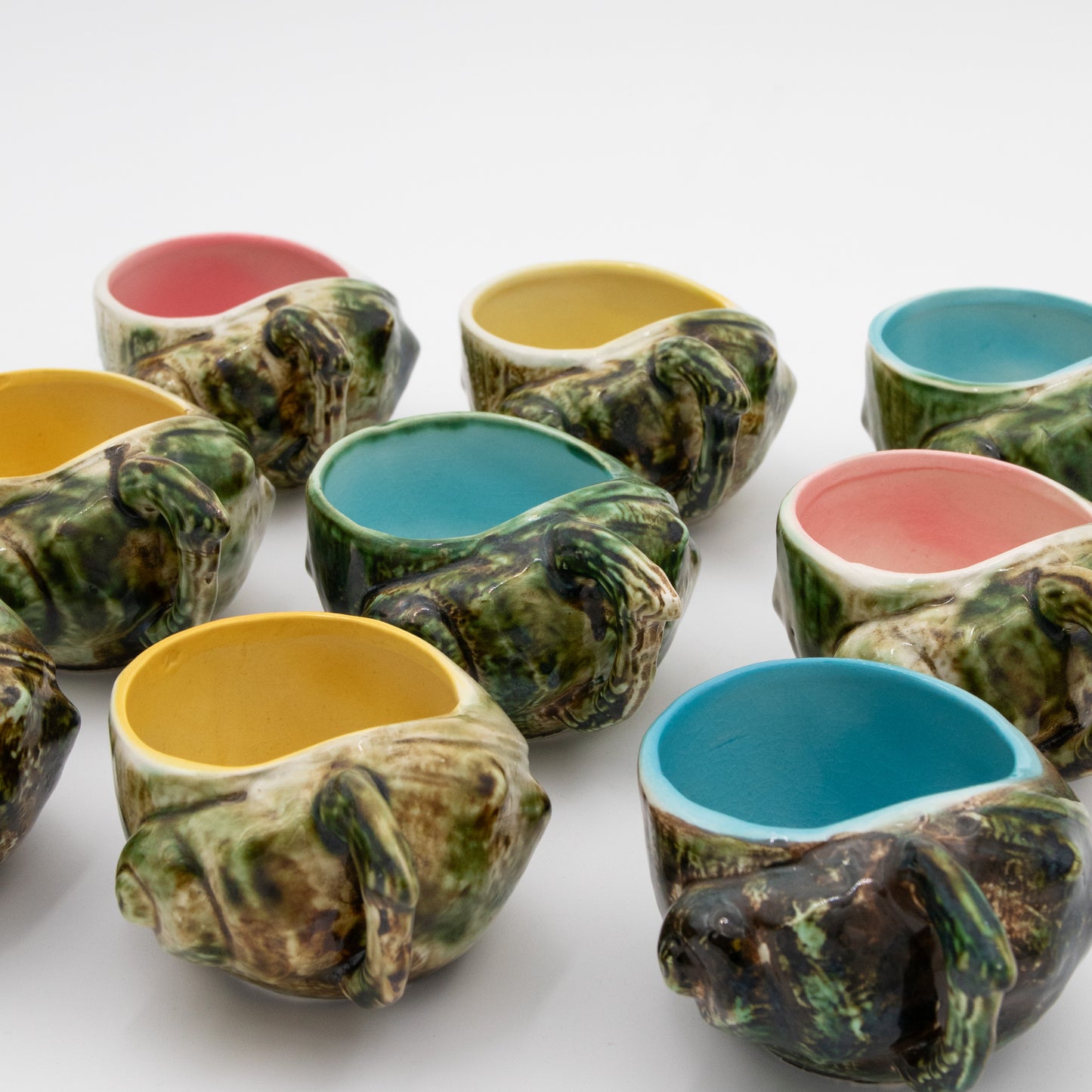 Majolica Porcelain Conch - Teacup Set