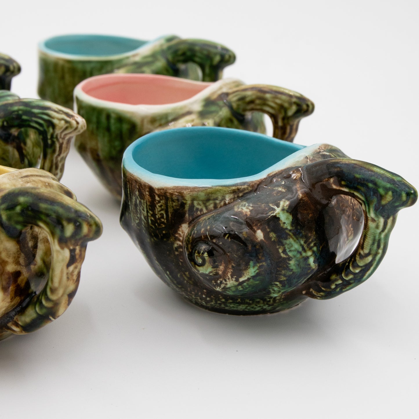 Majolica Porcelain Conch - Teacup Set