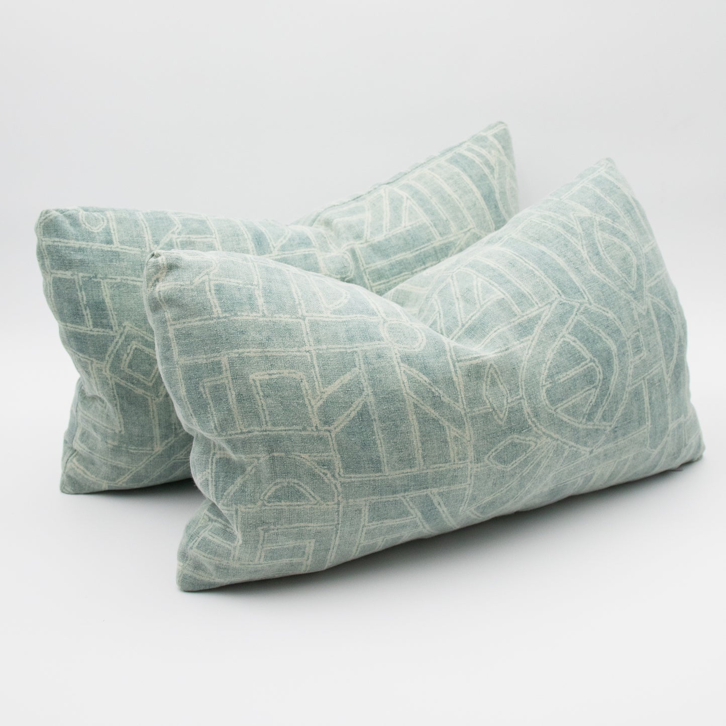 Aquamarine Batik Print Lumbar Pillow