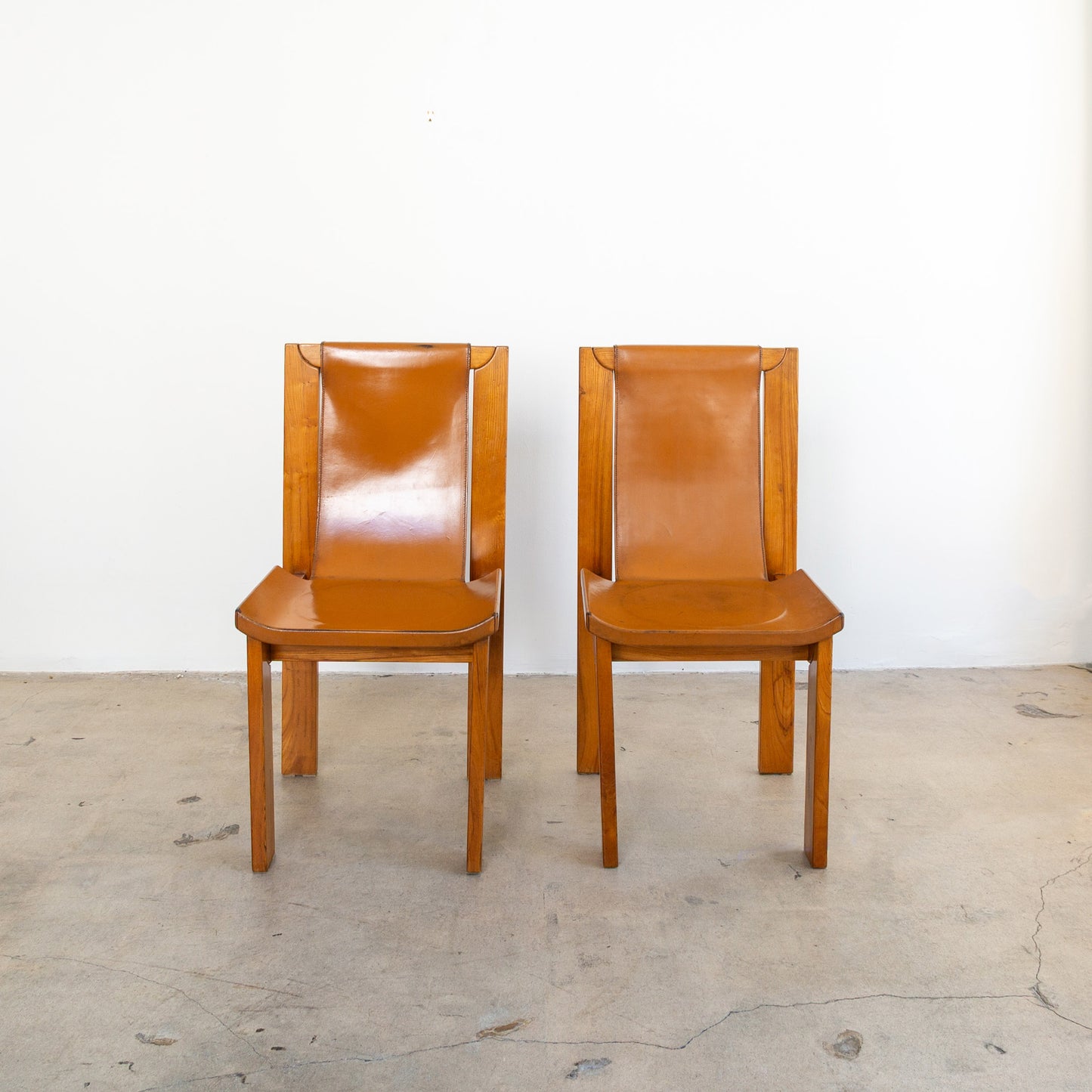 Luigi Gorgoni for Maison Regain | Leather Sling Dining Chairs