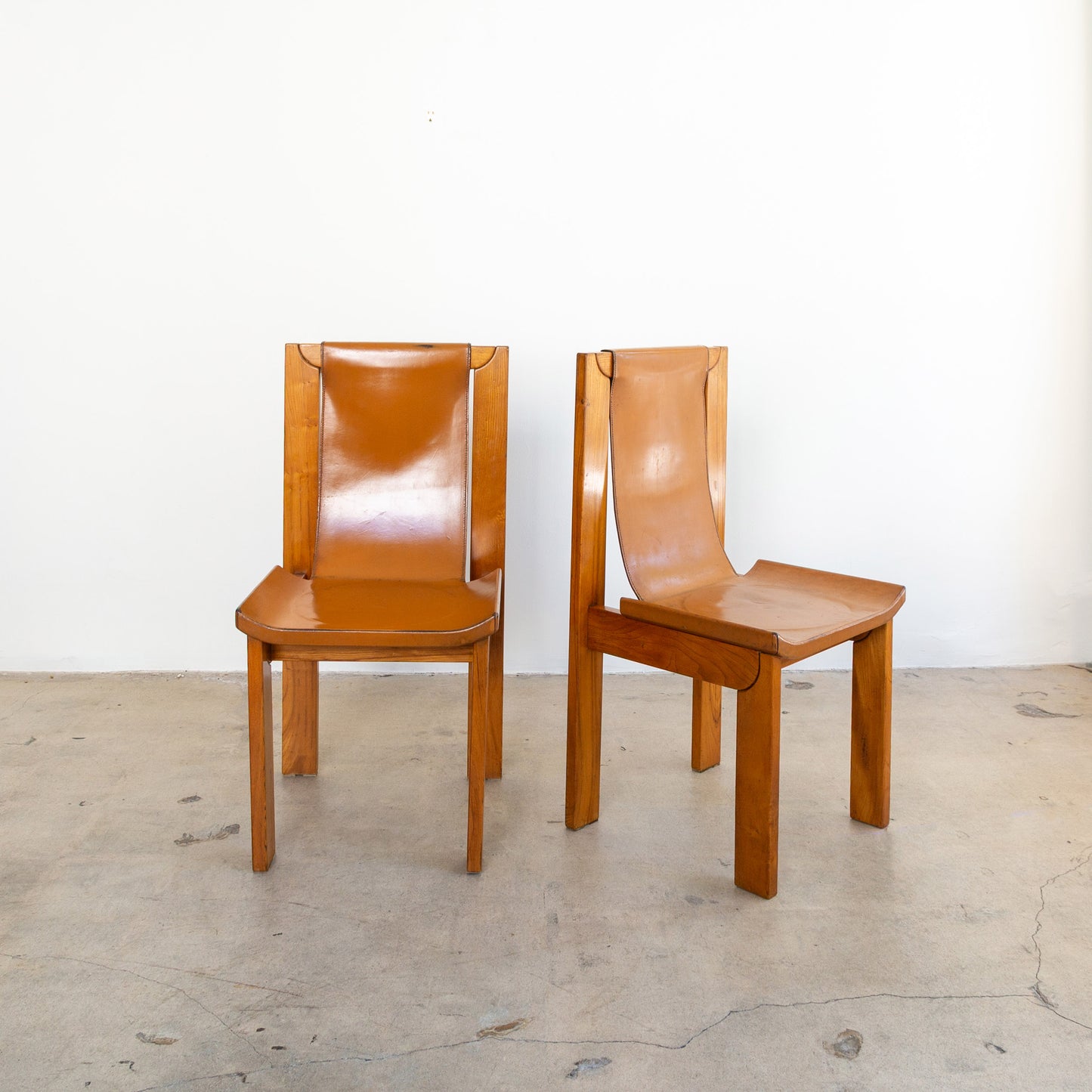 Luigi Gorgoni for Maison Regain | Leather Sling Dining Chairs