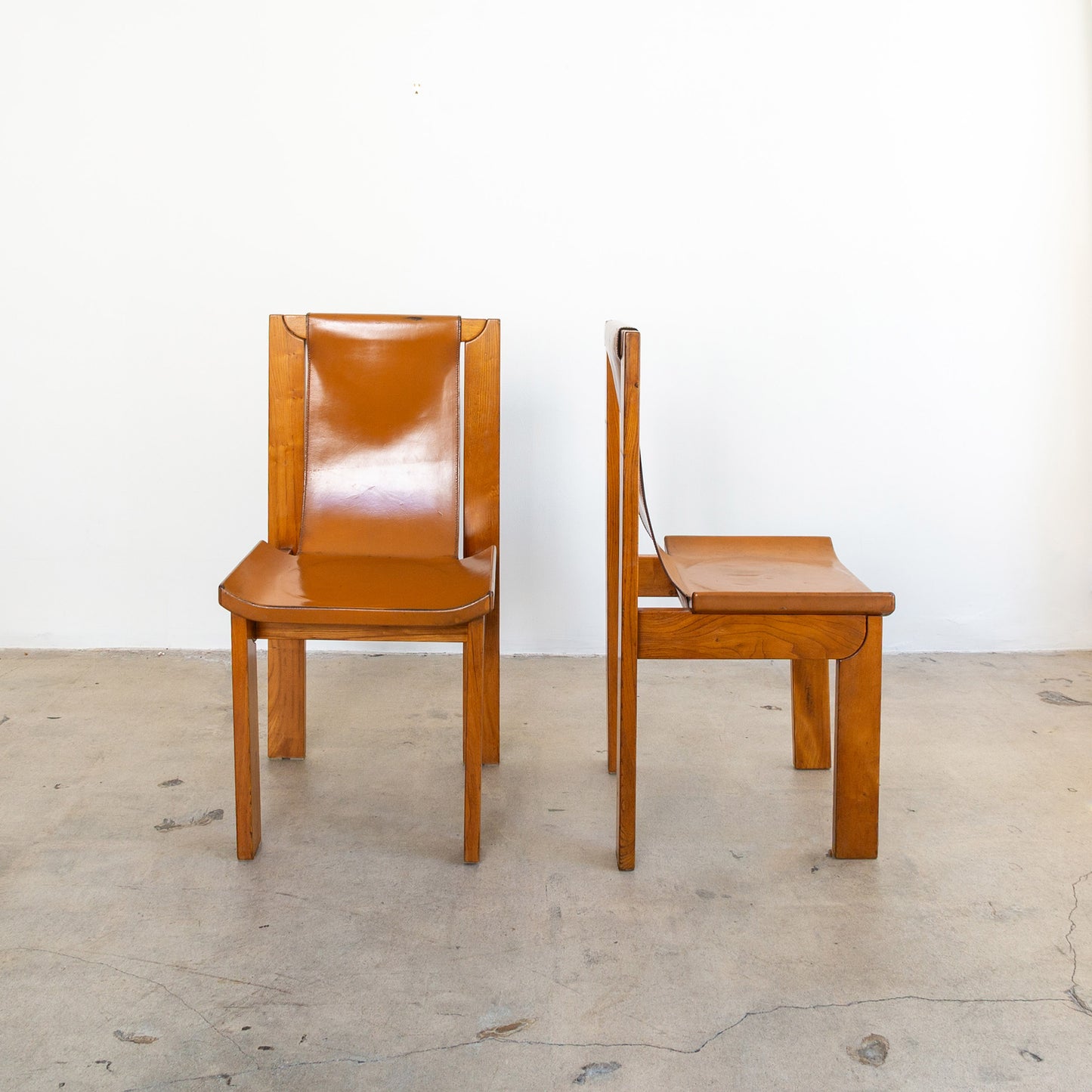 Luigi Gorgoni for Maison Regain | Leather Sling Dining Chairs