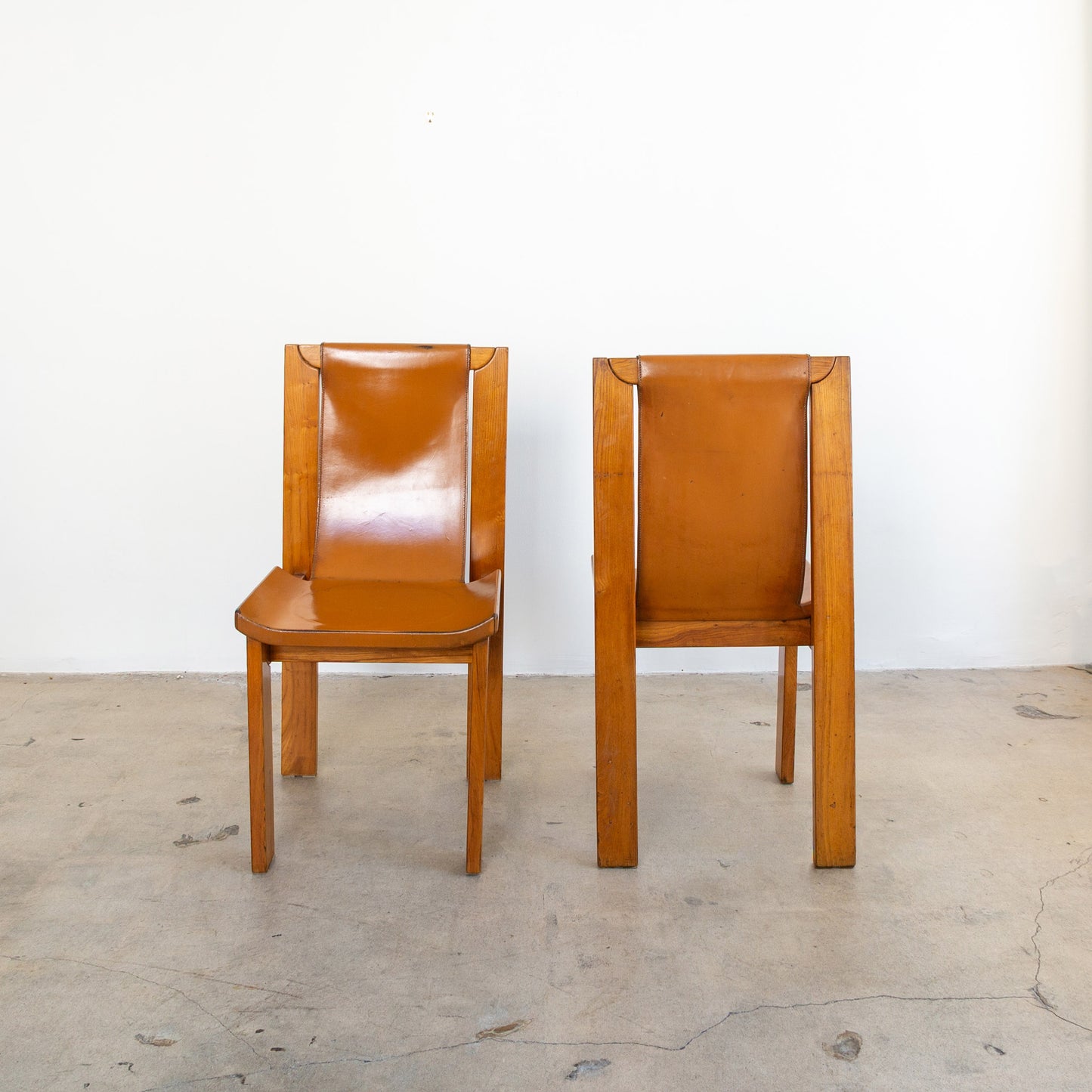 Luigi Gorgoni for Maison Regain | Leather Sling Dining Chairs