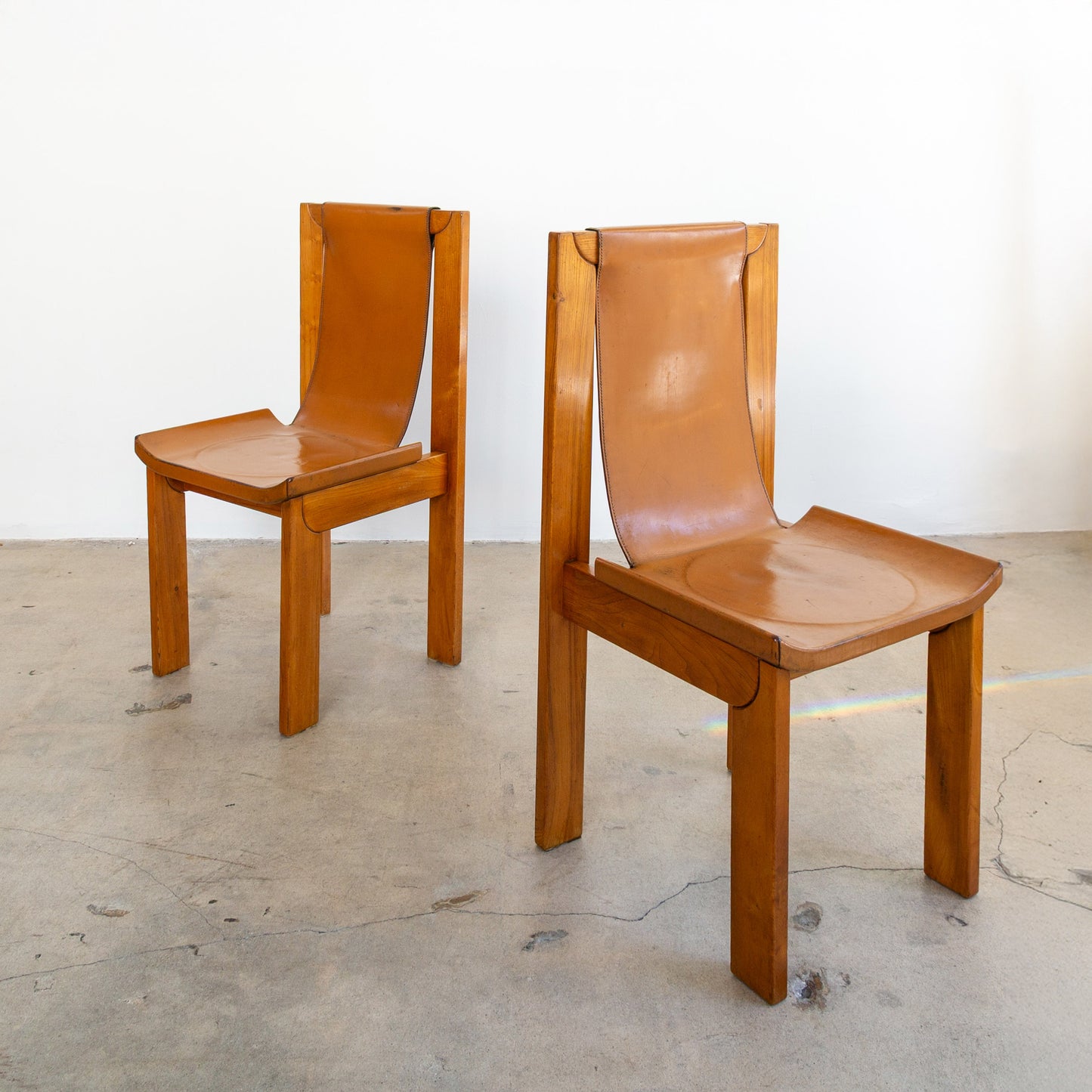 Luigi Gorgoni for Maison Regain | Leather Sling Dining Chairs