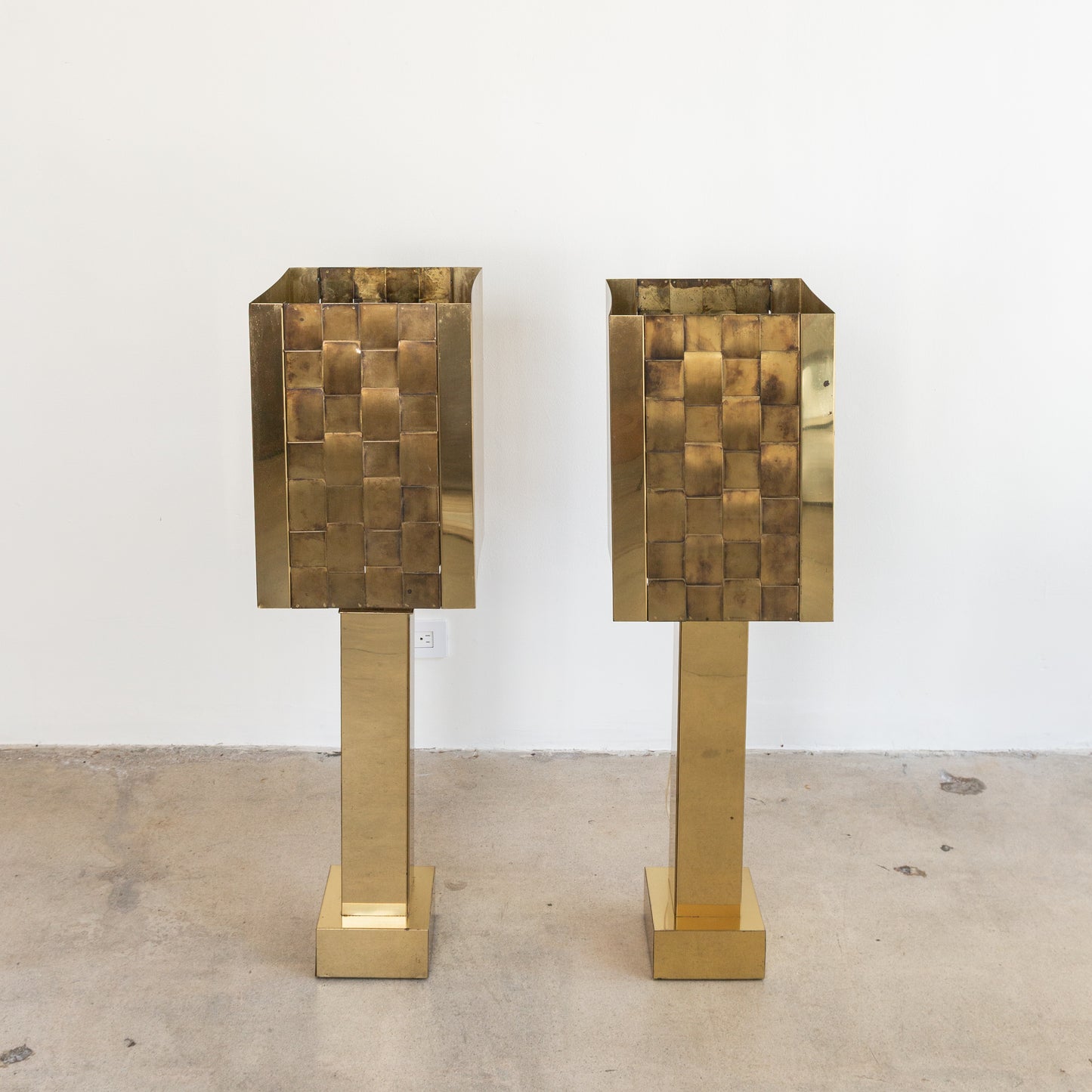 Curtis Jere | Monumental Brass Table Lamps