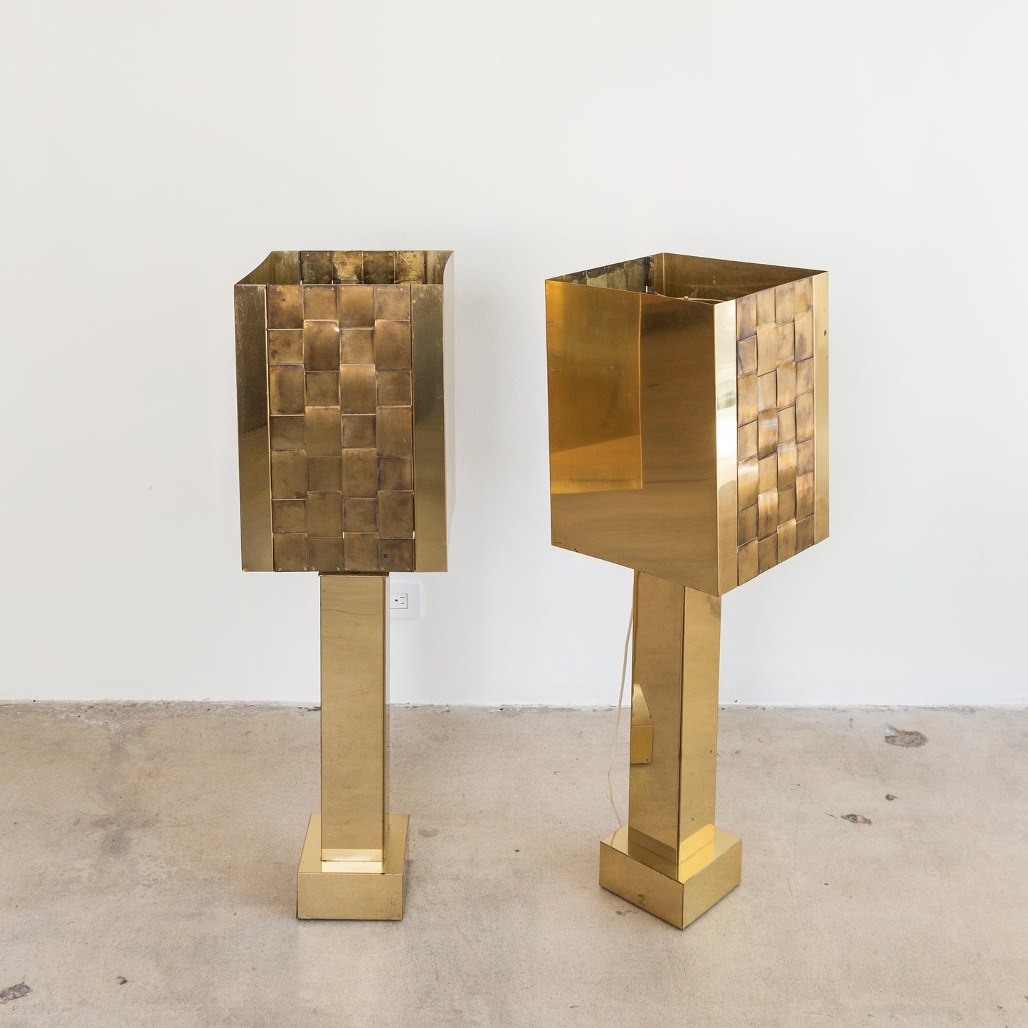 Curtis Jere | Monumental Brass Table Lamps