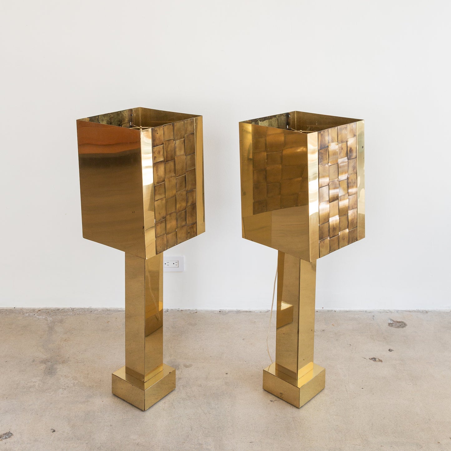 Curtis Jere | Monumental Brass Table Lamps