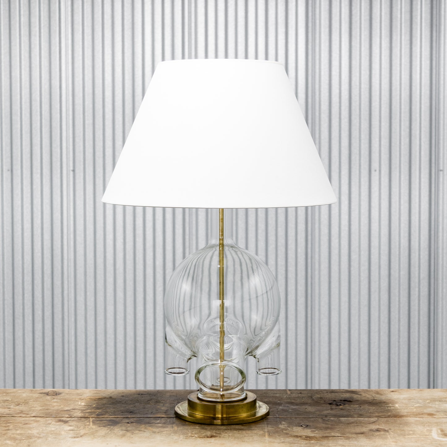 Monumental Vintage Lab Glass Table Lamp