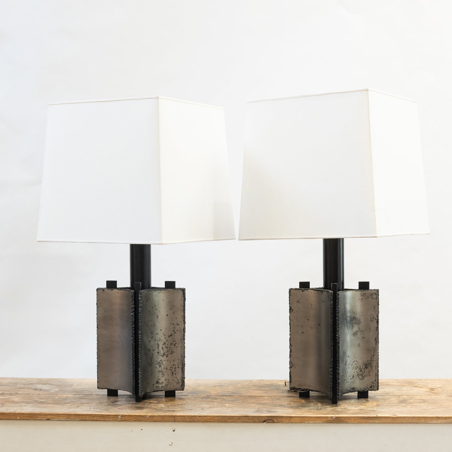 David Kleinberg | Torch Cut Steel Table Lamps