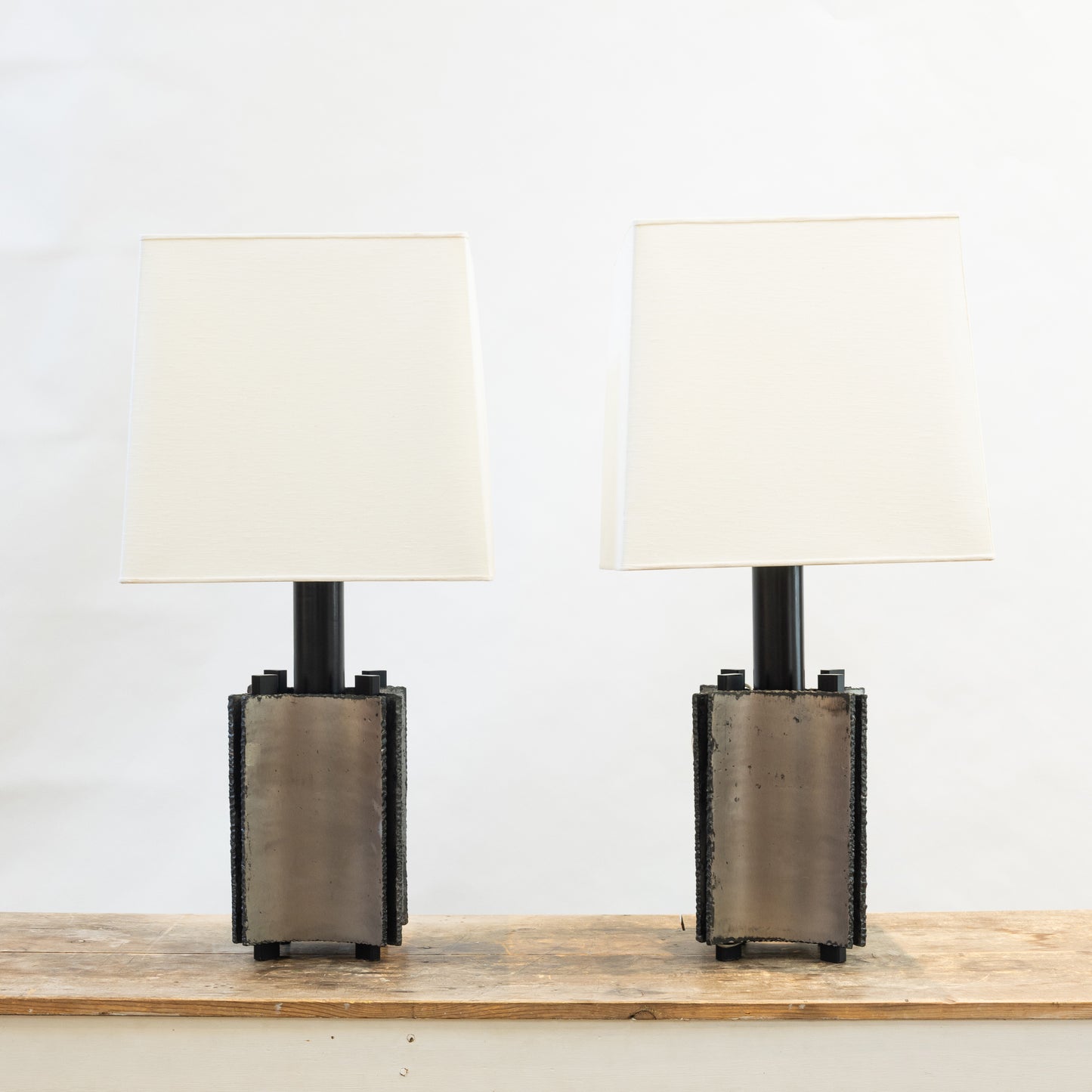 David Kleinberg | Torch Cut Steel Table Lamps