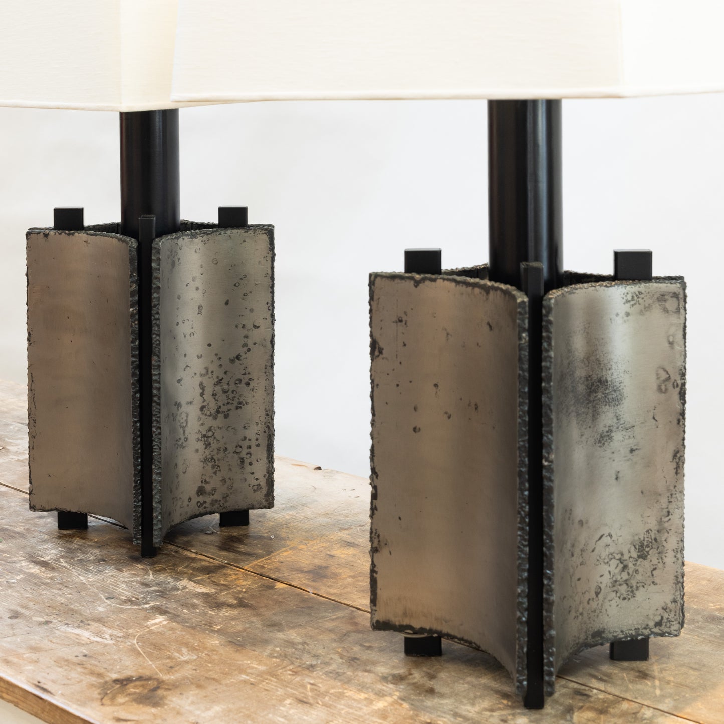David Kleinberg | Torch Cut Steel Table Lamps