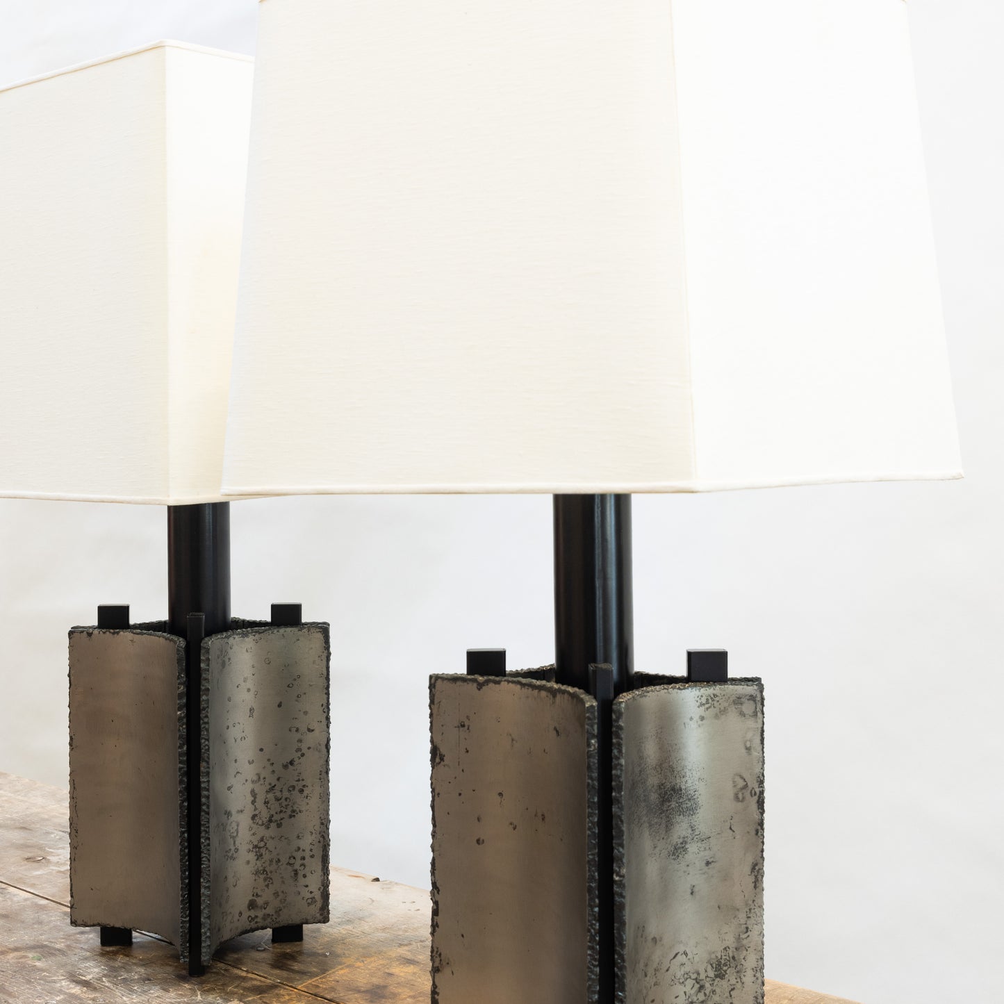 David Kleinberg | Torch Cut Steel Table Lamps