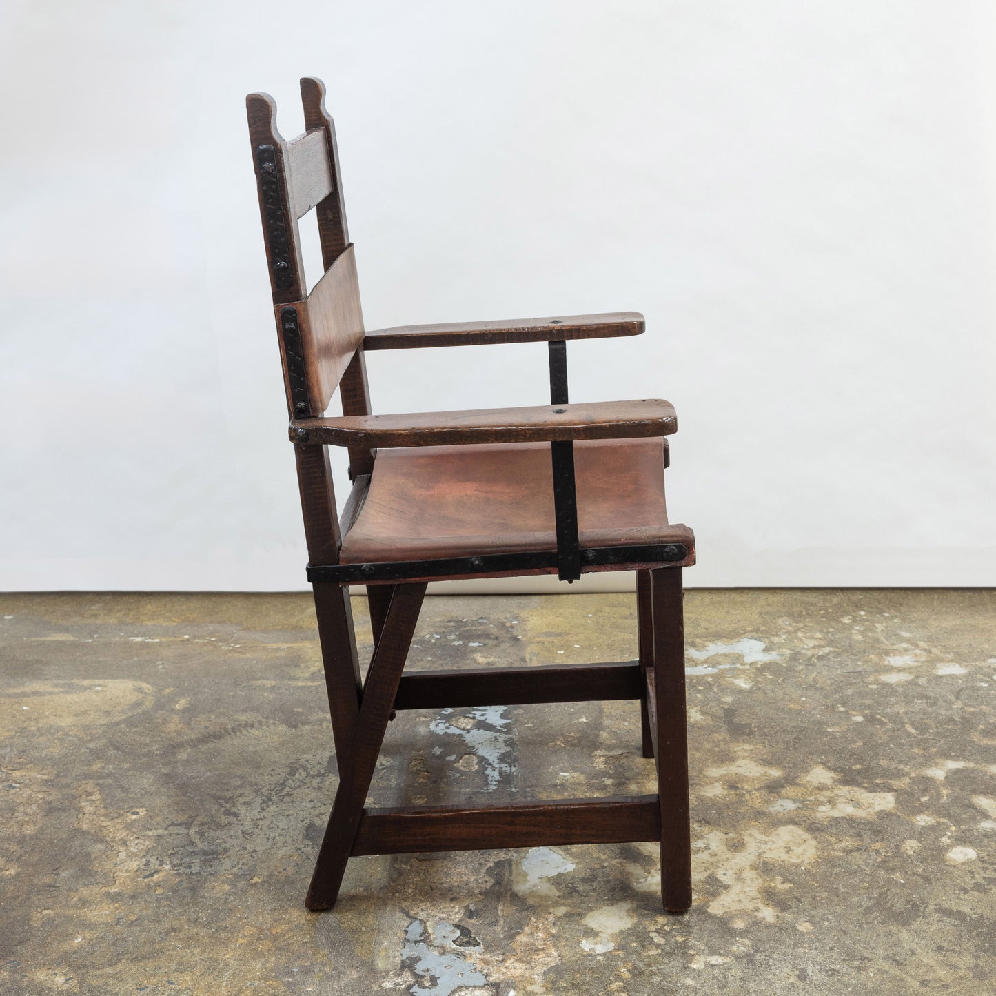 Monterey Style Leather Sling Armchair