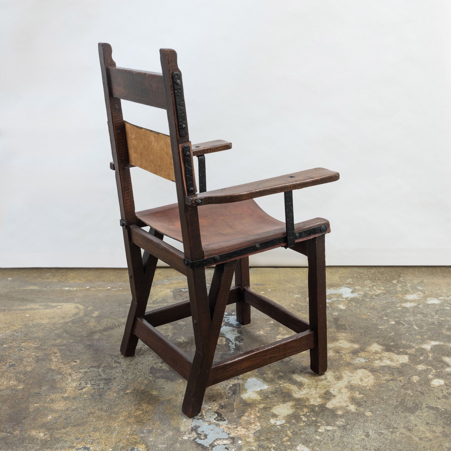 Monterey Style Leather Sling Armchair