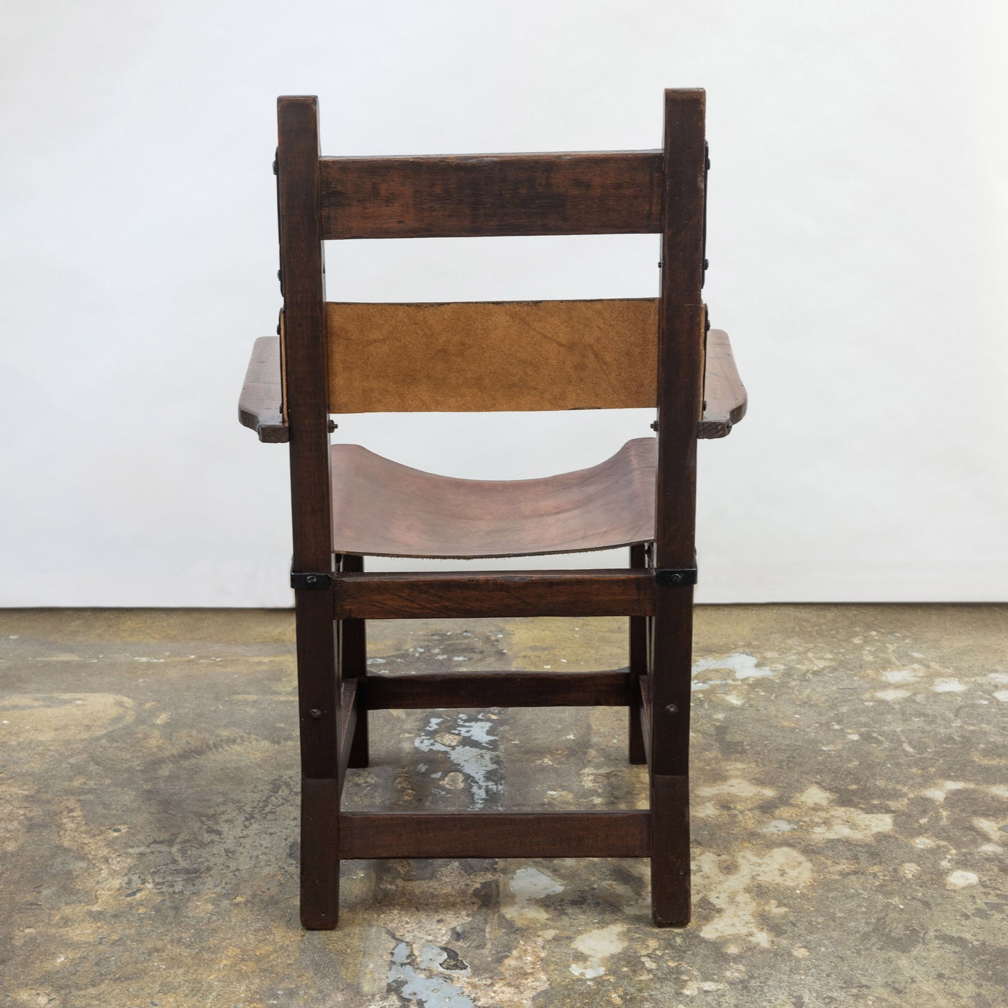 Monterey Style Leather Sling Armchair