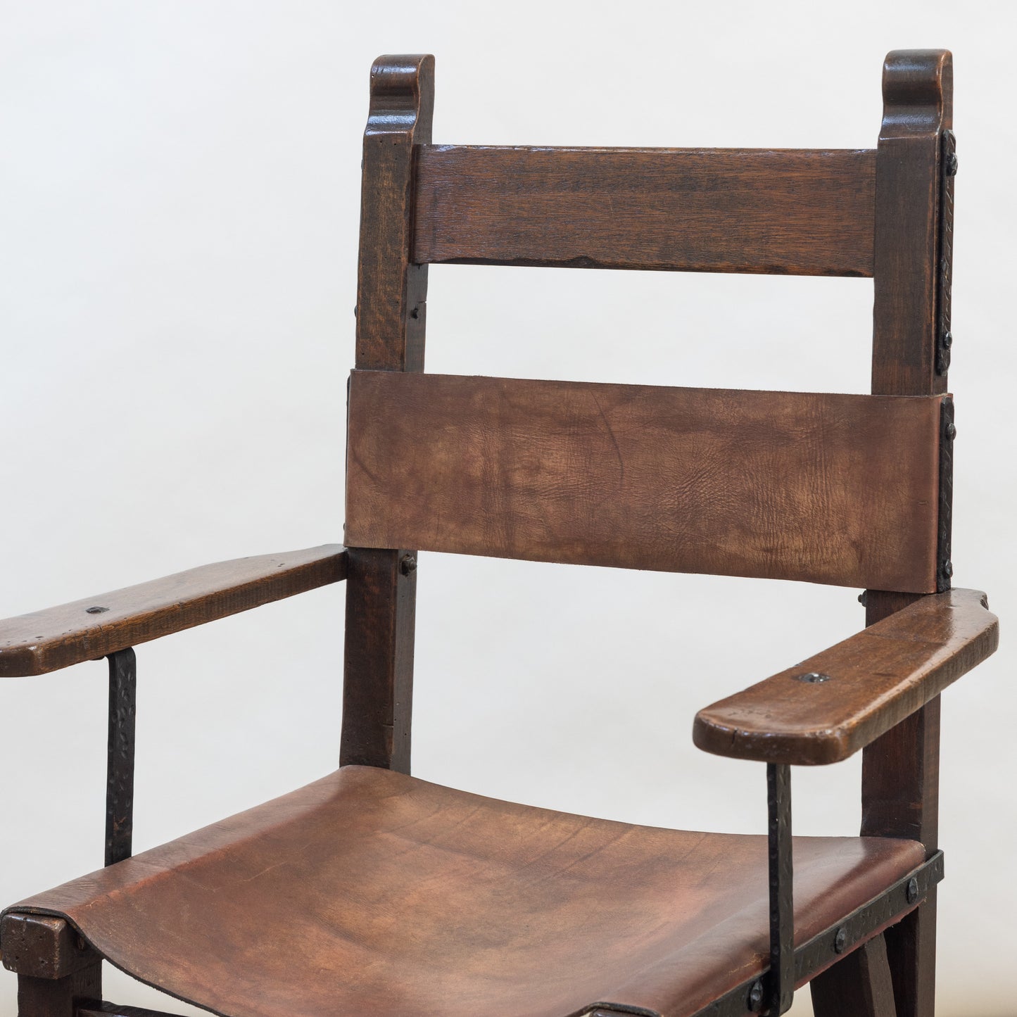 Monterey Style Leather Sling Armchair
