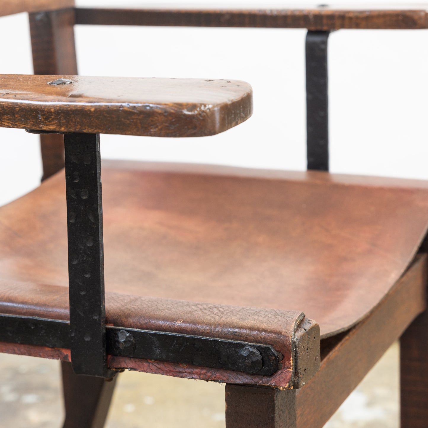 Monterey Style Leather Sling Armchair