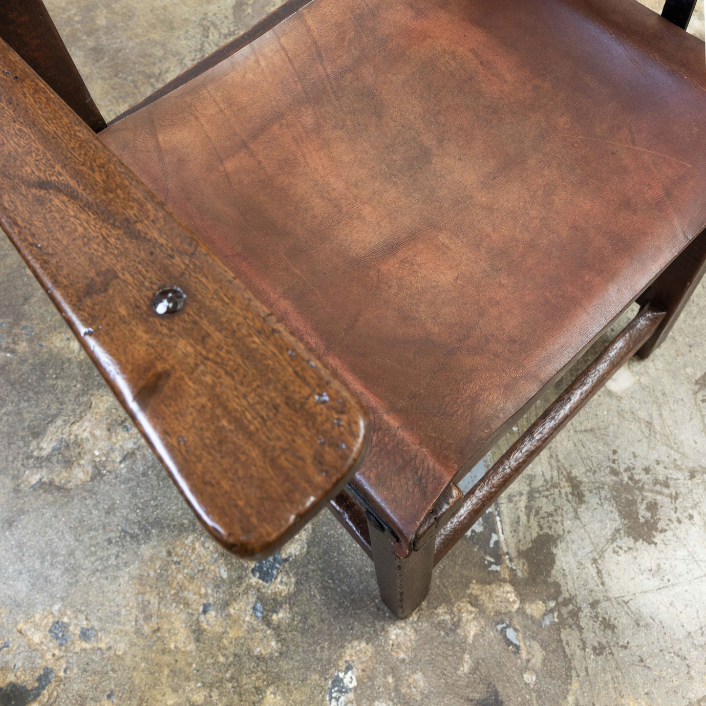 Monterey Style Leather Sling Armchair