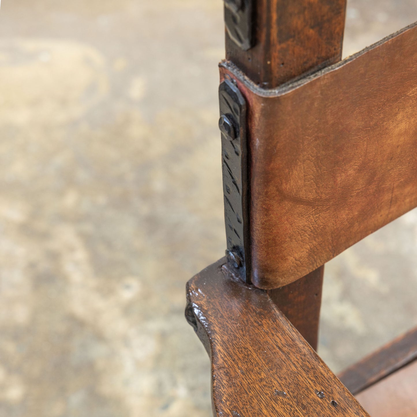 Monterey Style Leather Sling Armchair