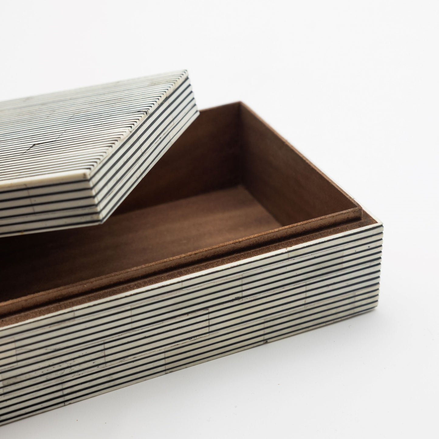 Bone Inlay + Ebony Pinstripe Box