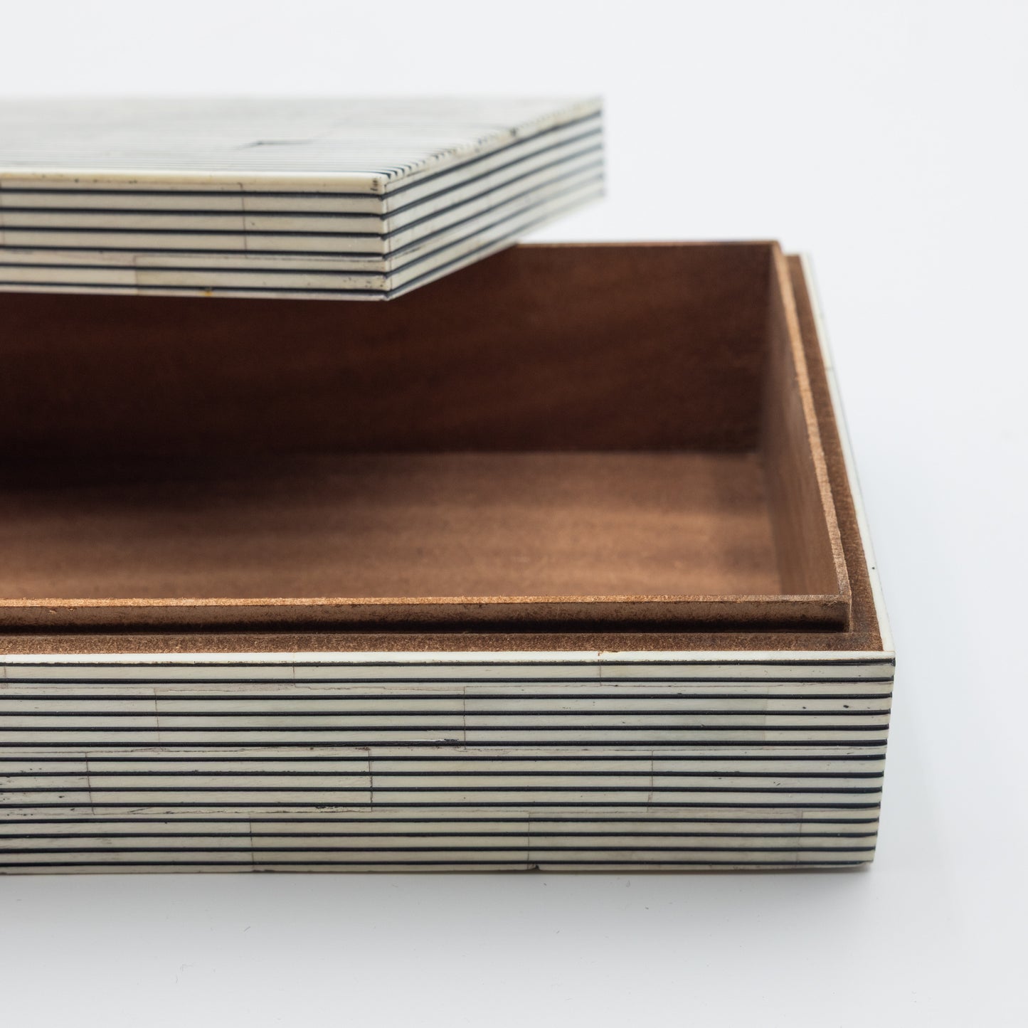 Bone Inlay + Ebony Pinstripe Box