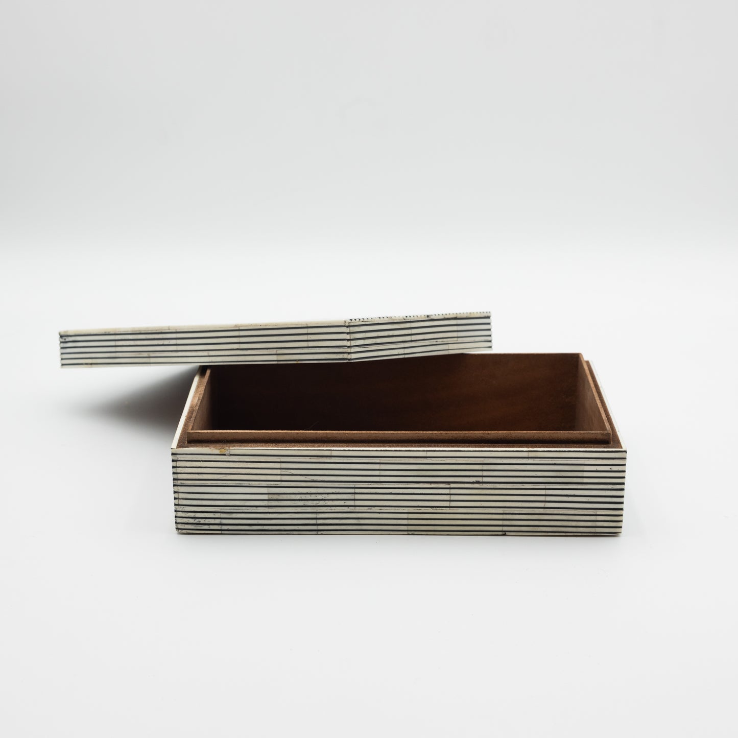 Bone Inlay + Ebony Pinstripe Box
