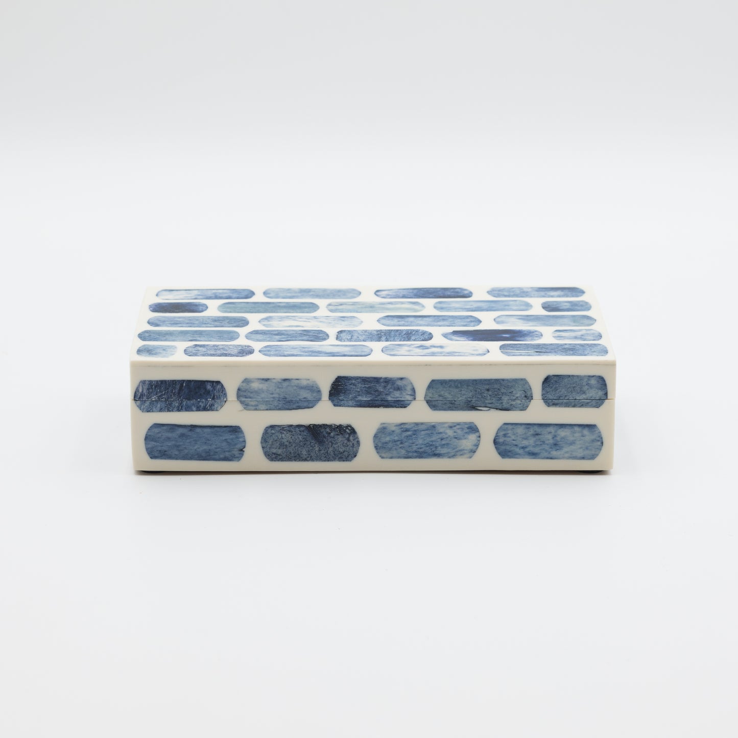 Blue + Ivory Bone Inlay Box