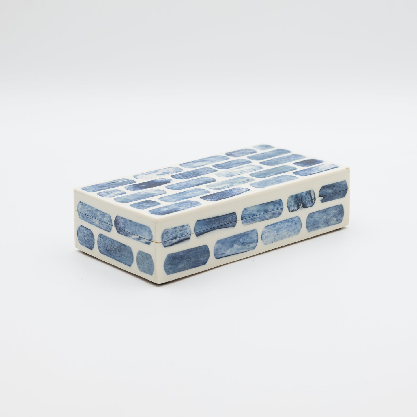 Blue + Ivory Bone Inlay Box