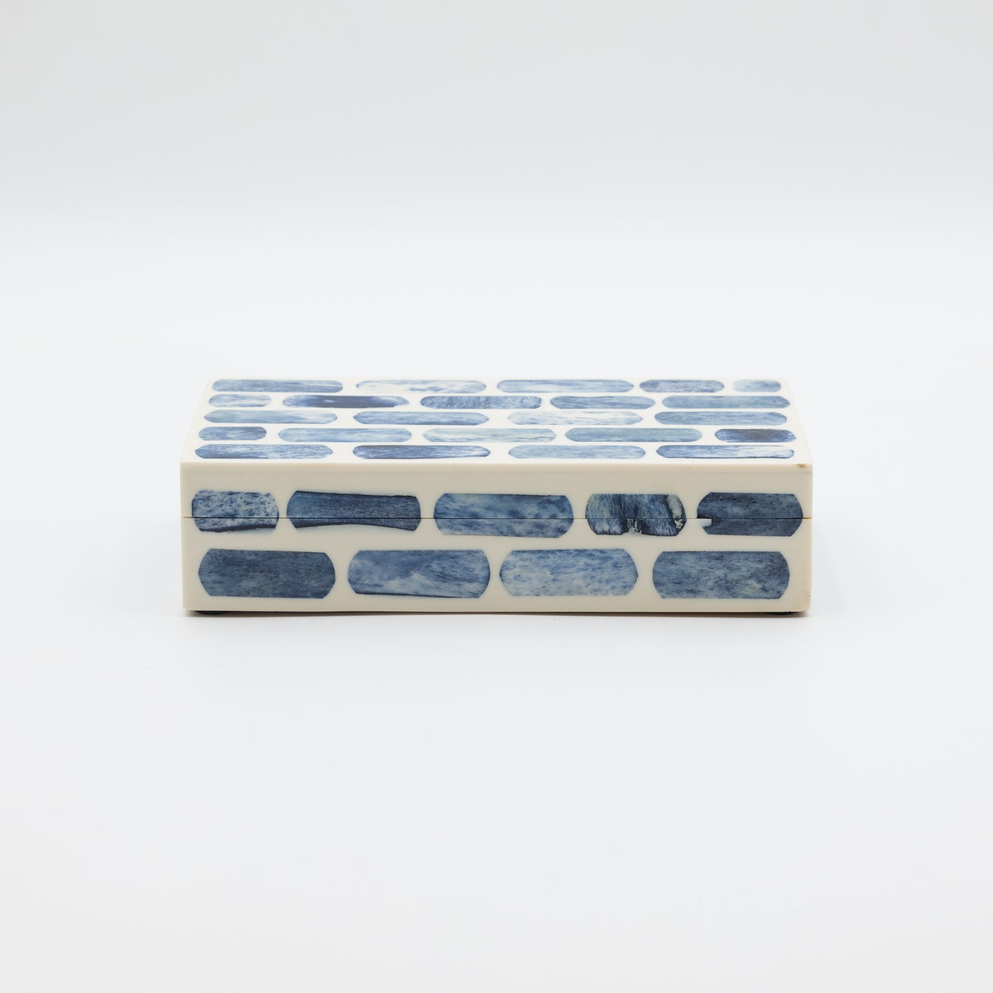 Blue + Ivory Bone Inlay Box