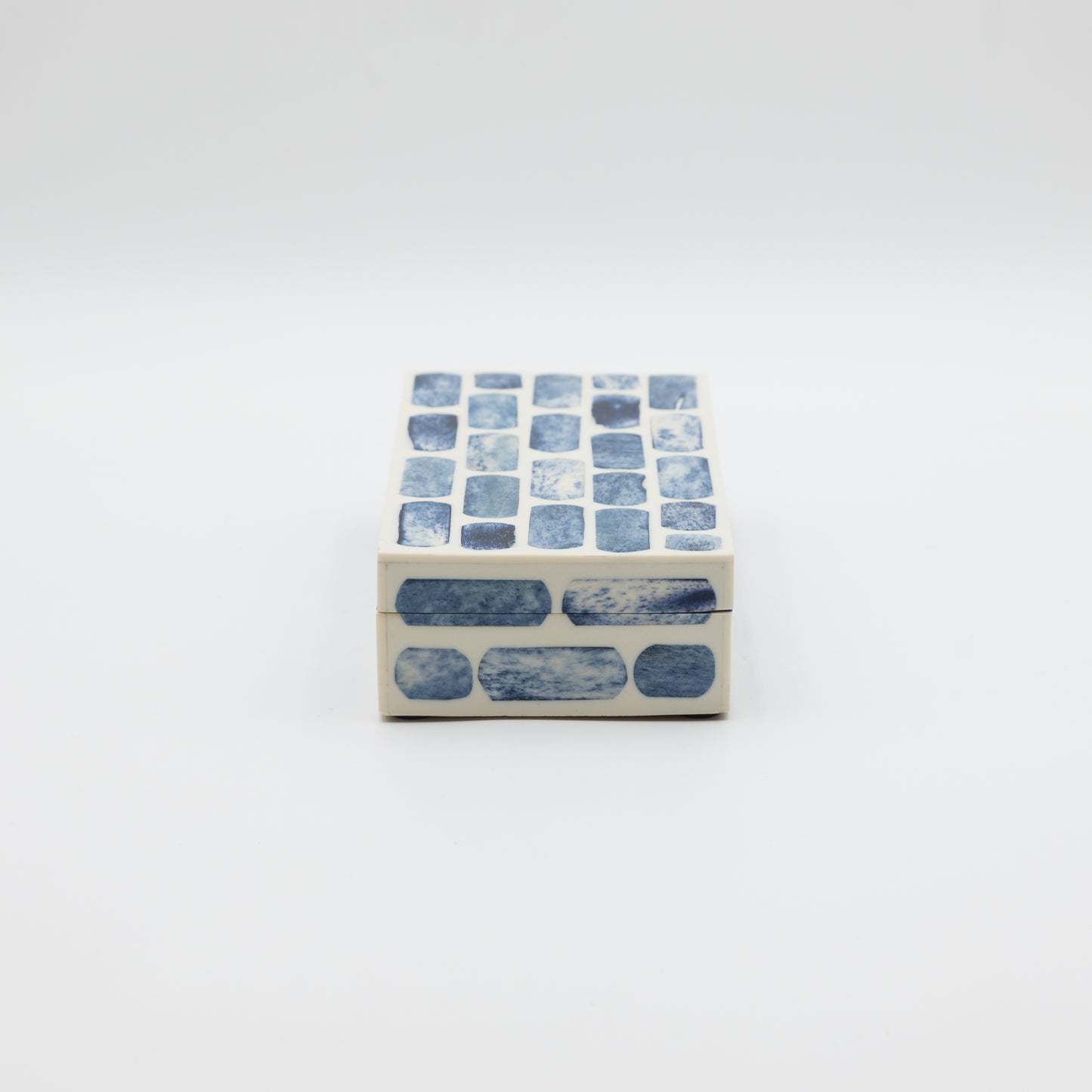 Blue + Ivory Bone Inlay Box