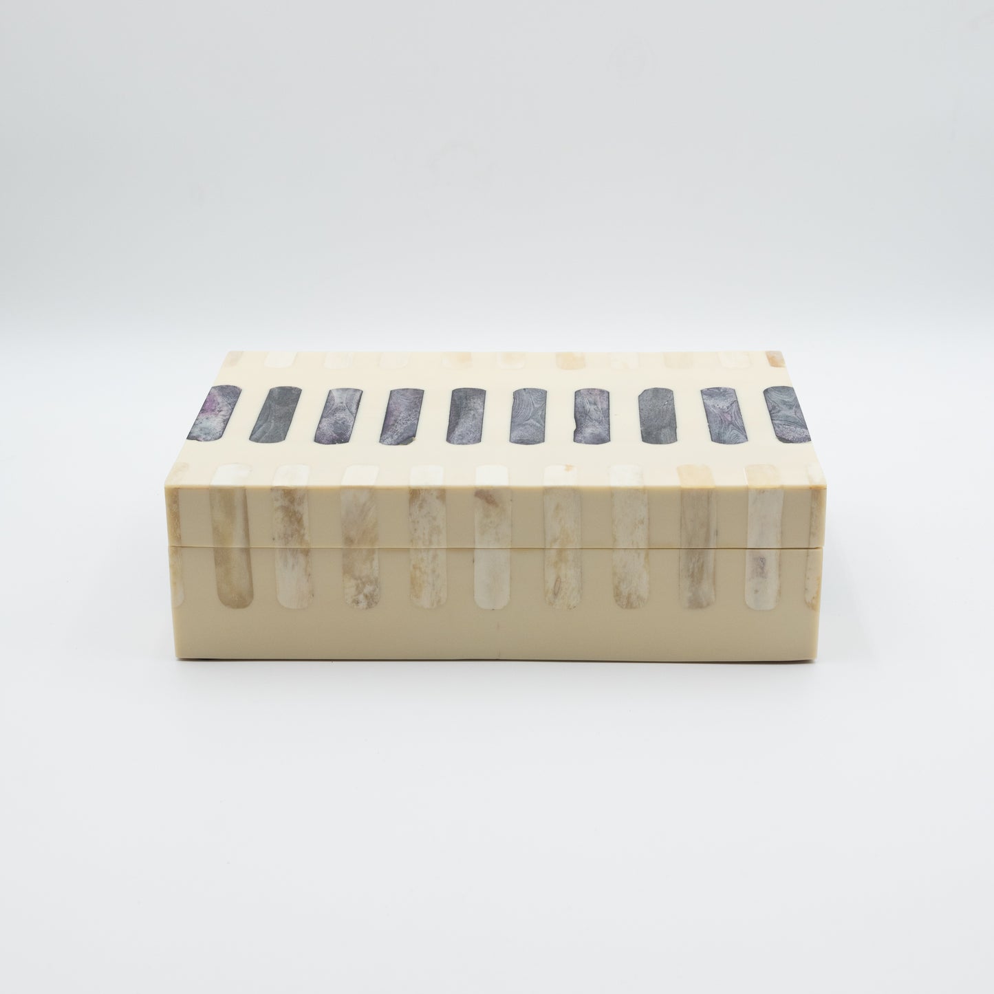 Dark Gray + Ivory Bone Inlay Box