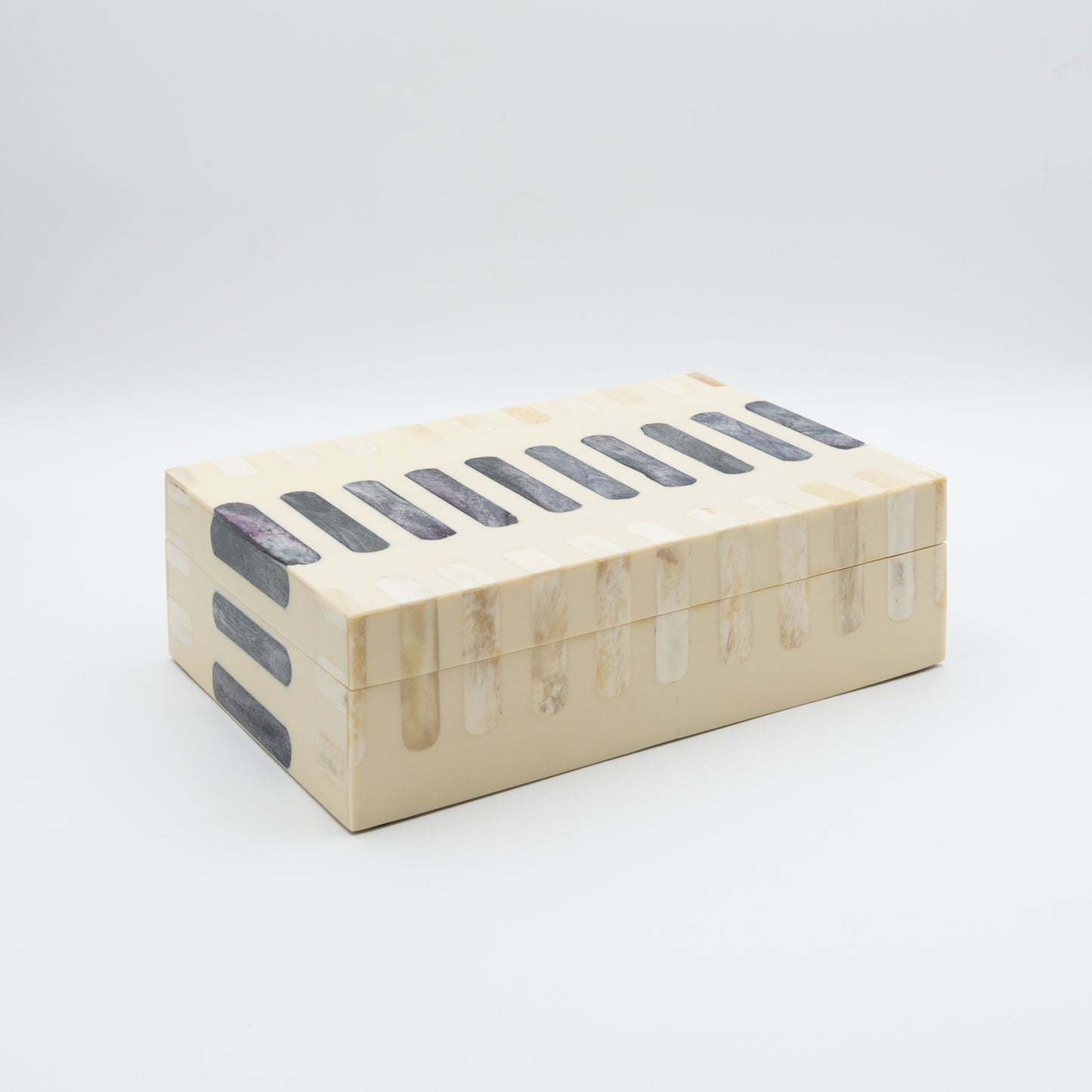 Dark Gray + Ivory Bone Inlay Box