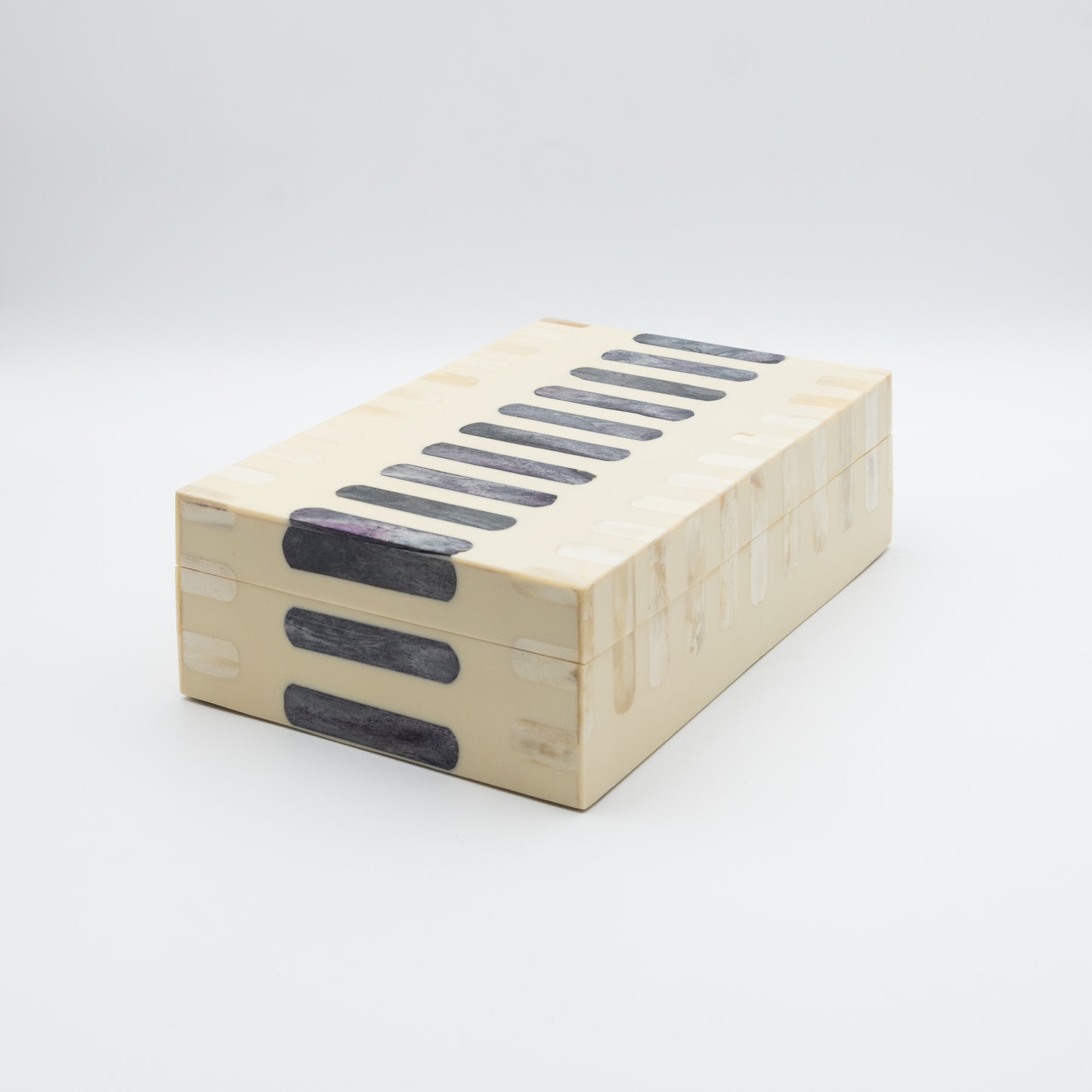 Dark Gray + Ivory Bone Inlay Box