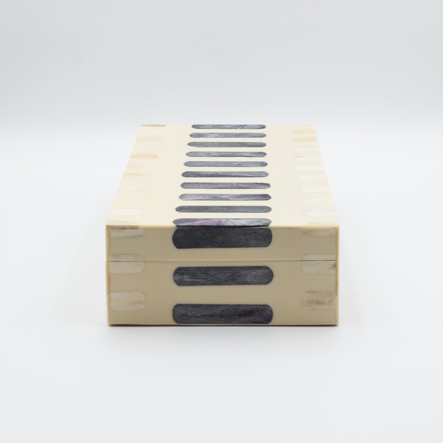 Dark Gray + Ivory Bone Inlay Box
