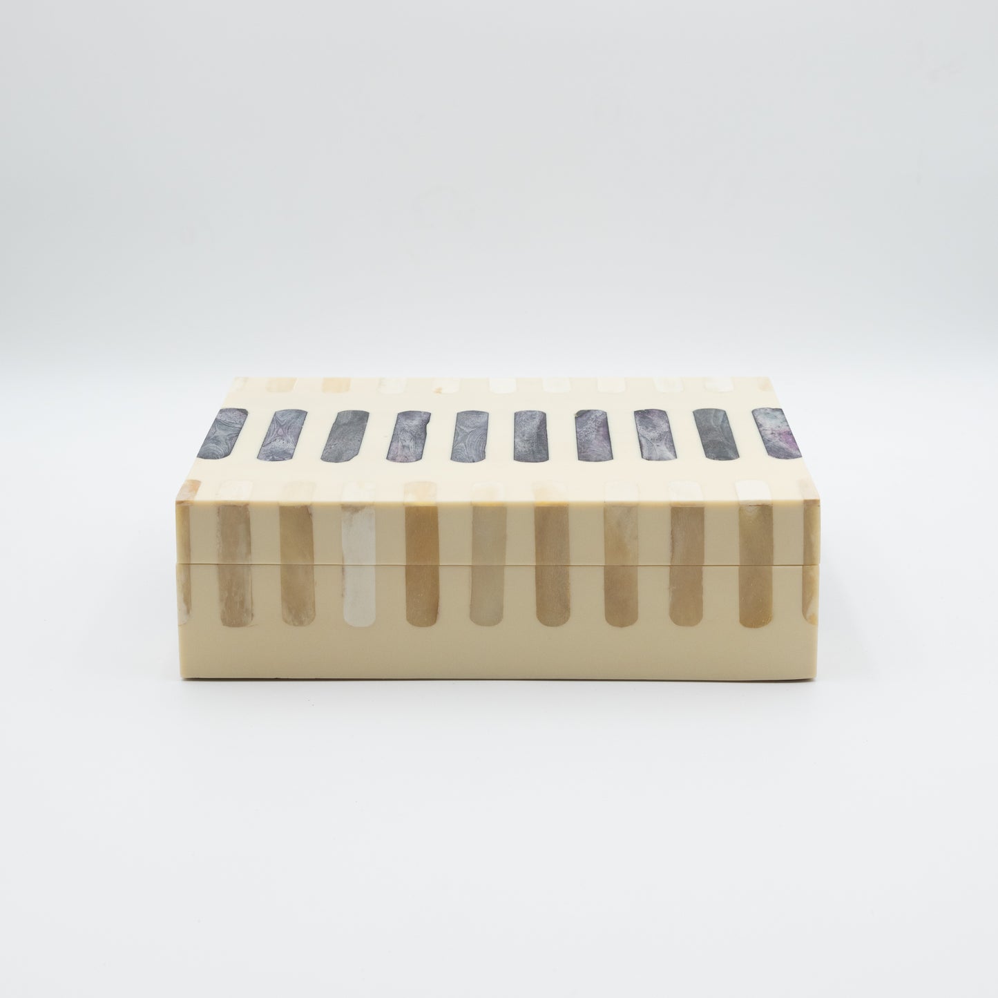 Dark Gray + Ivory Bone Inlay Box