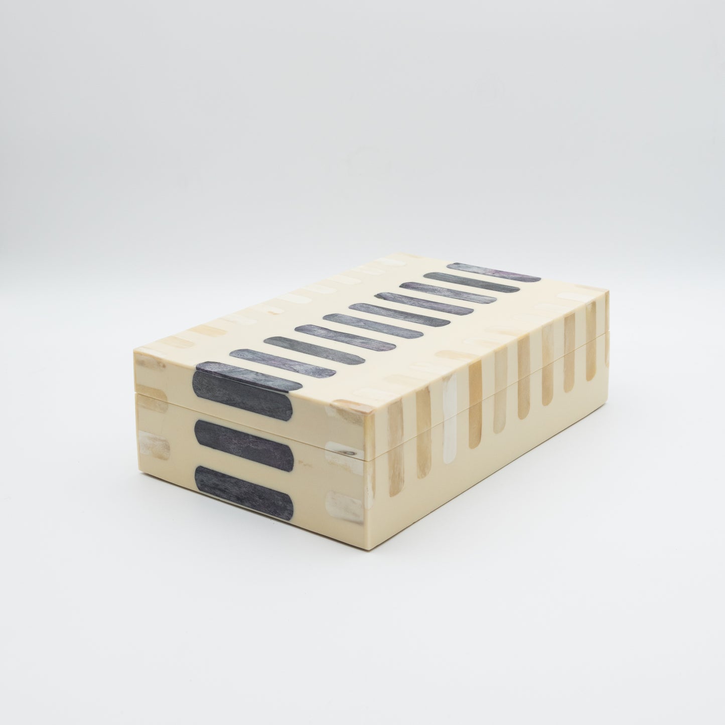 Dark Gray + Ivory Bone Inlay Box