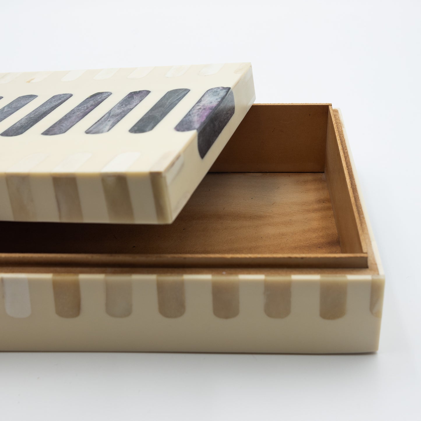 Dark Gray + Ivory Bone Inlay Box