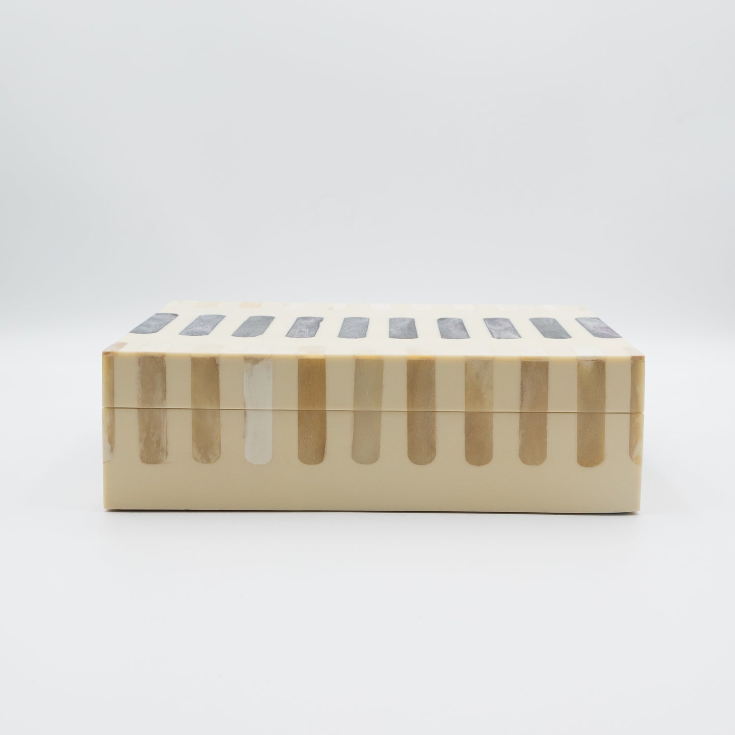 Dark Gray + Ivory Bone Inlay Box
