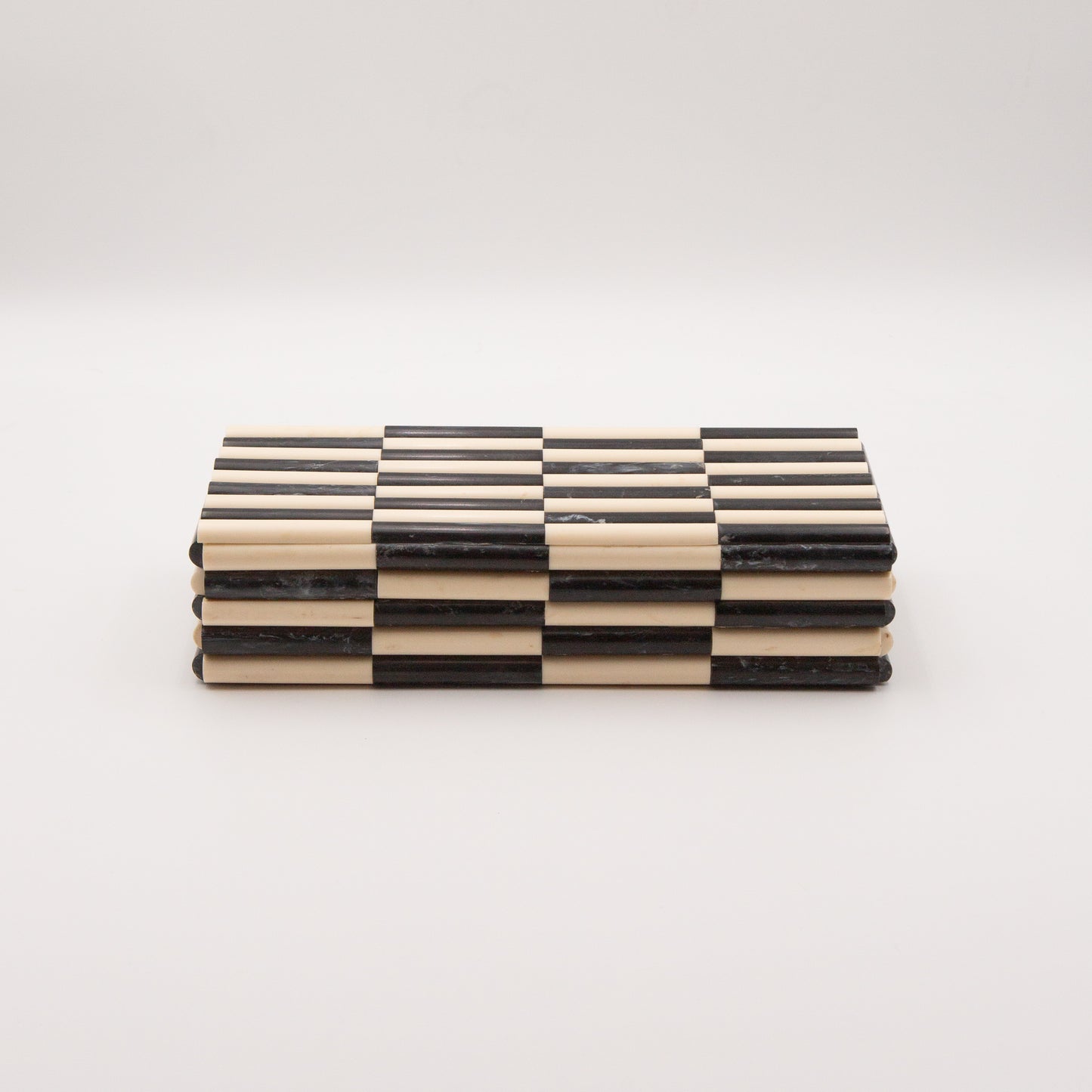 Fluted Ivory + Ebony Bone Box