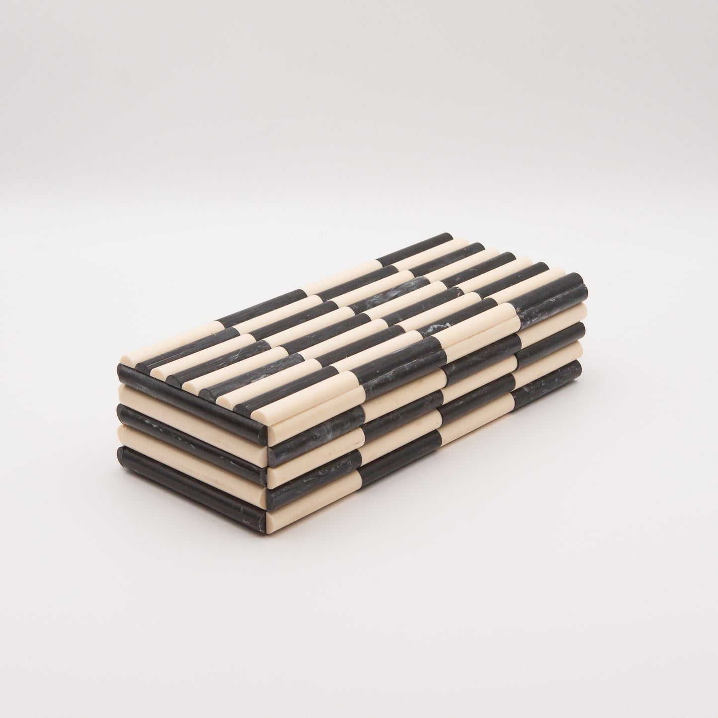 Fluted Ivory + Ebony Bone Box