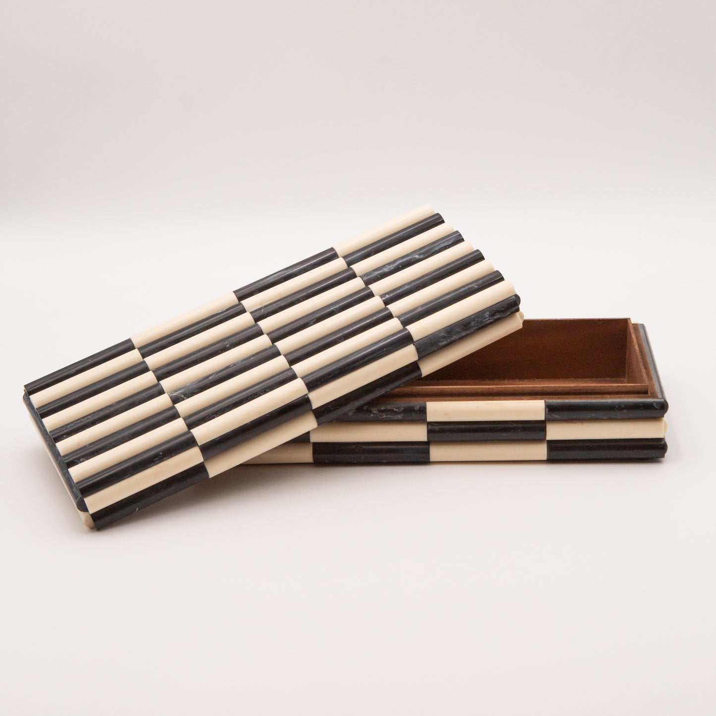 Fluted Ivory + Ebony Bone Box