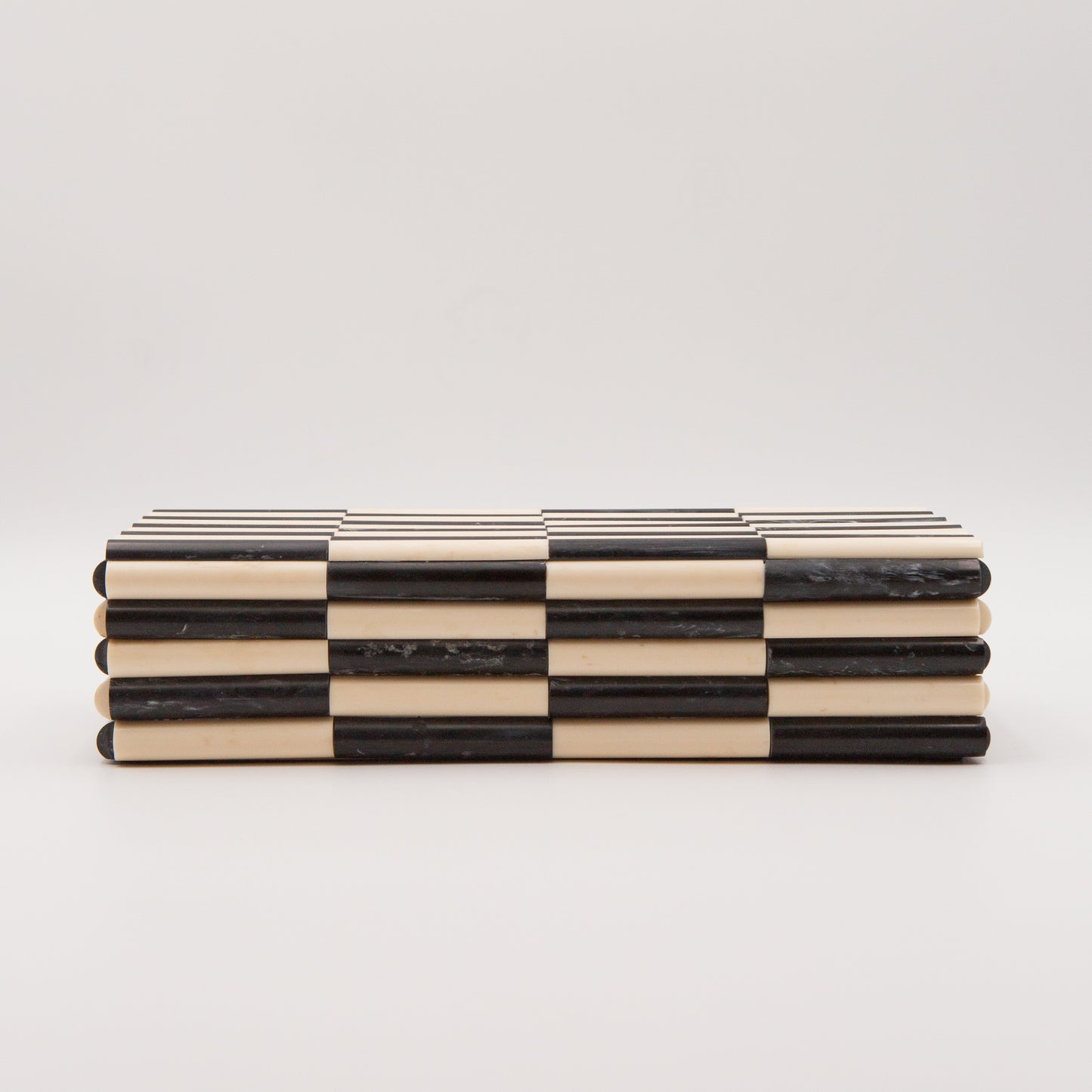 Fluted Ivory + Ebony Bone Box