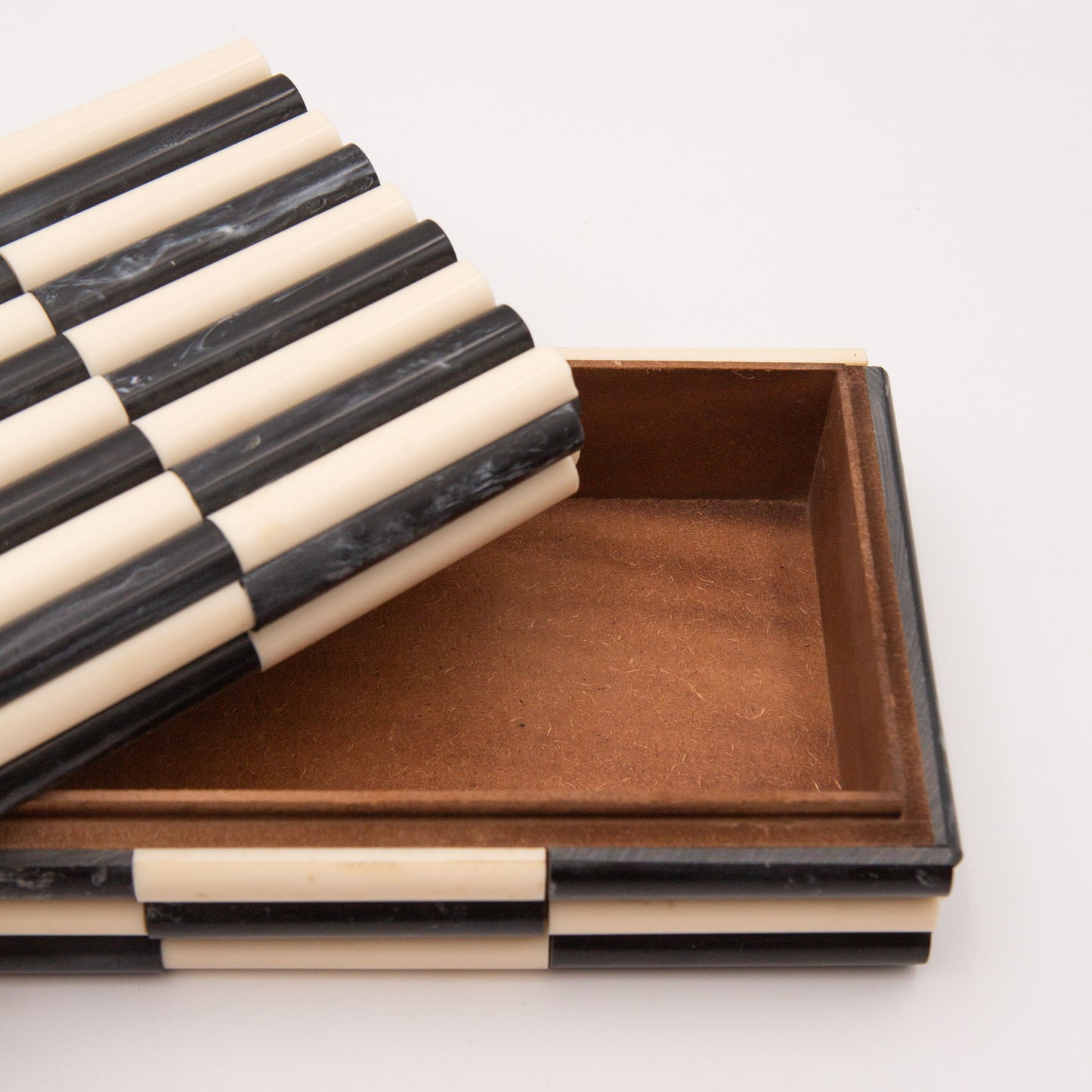 Fluted Ivory + Ebony Bone Box