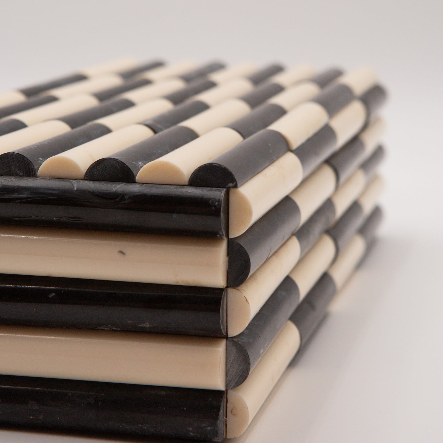 Fluted Ivory + Ebony Bone Box