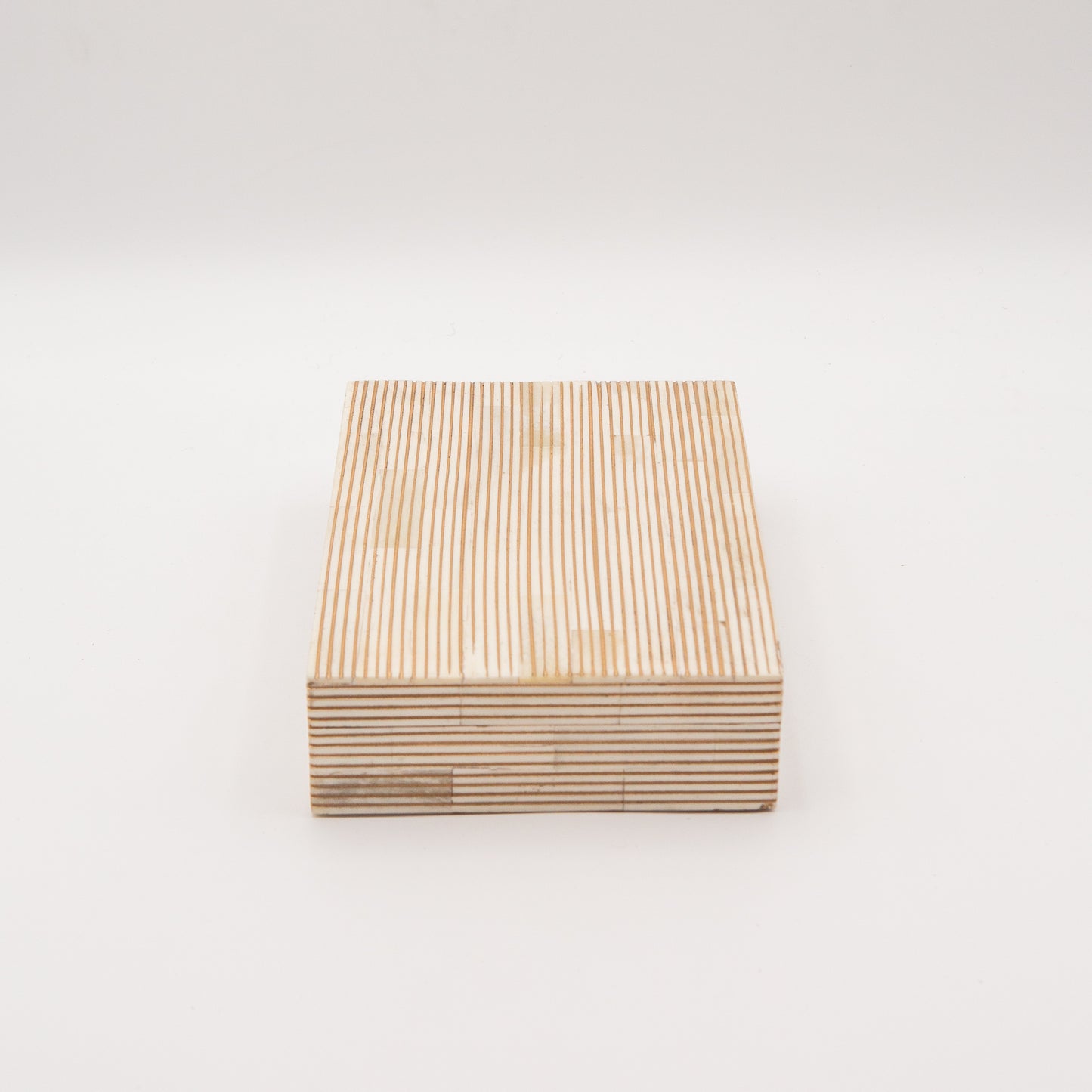 Bone Inlay + Brass Pinstripe Box