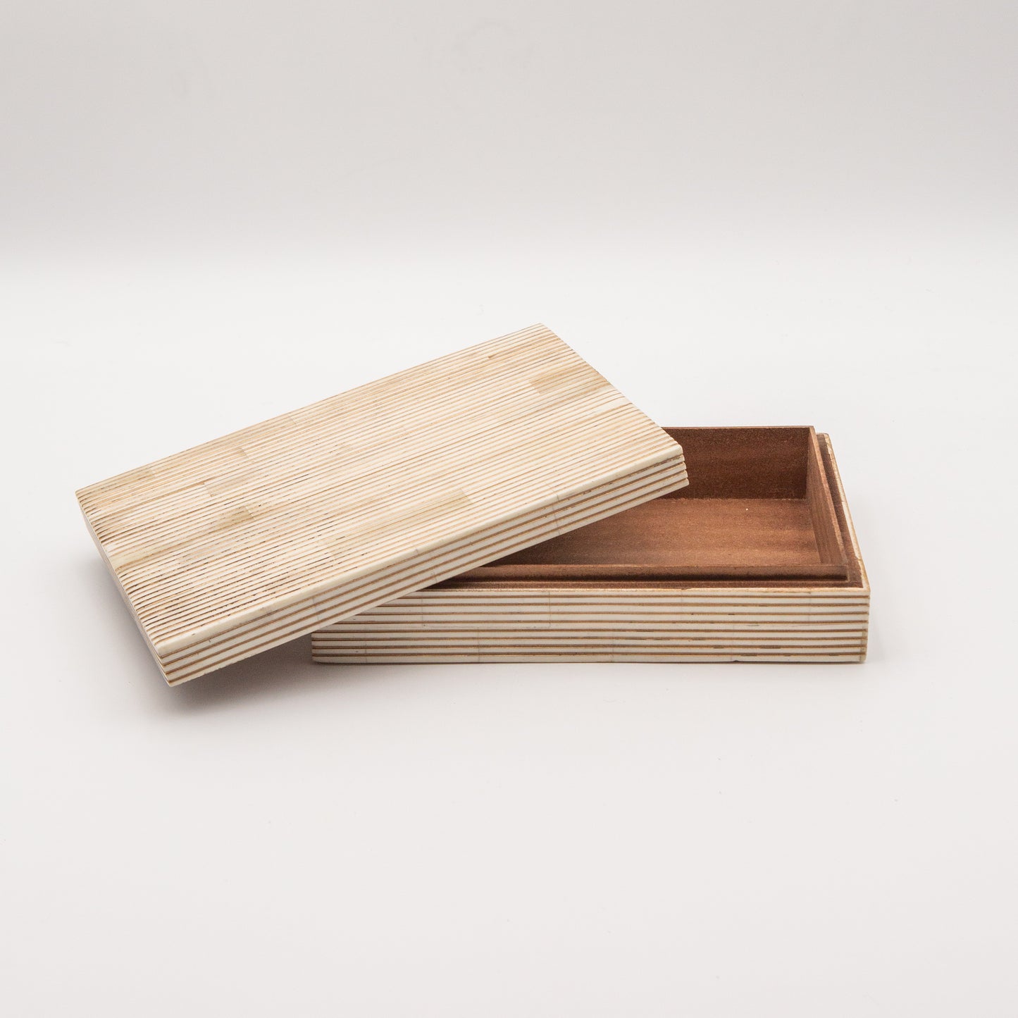 Bone Inlay + Brass Pinstripe Box