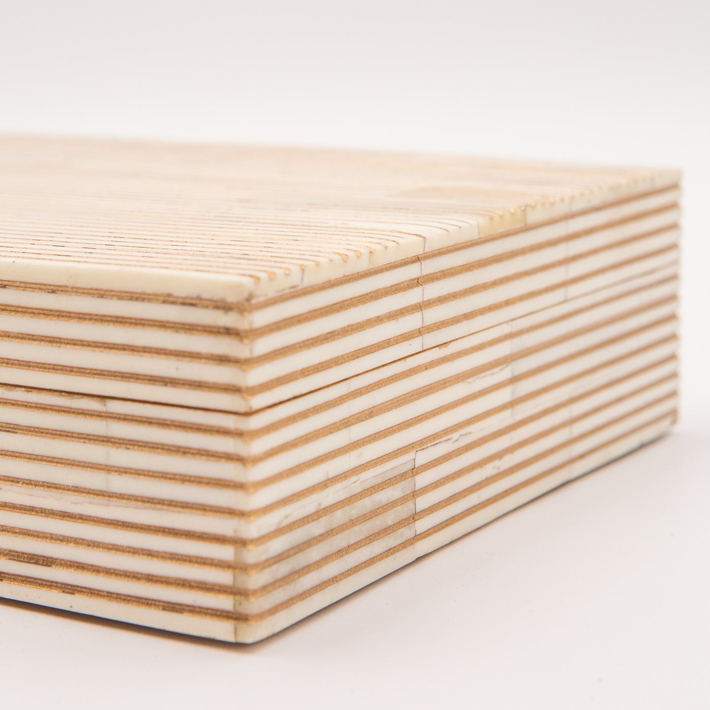 Bone Inlay + Brass Pinstripe Box