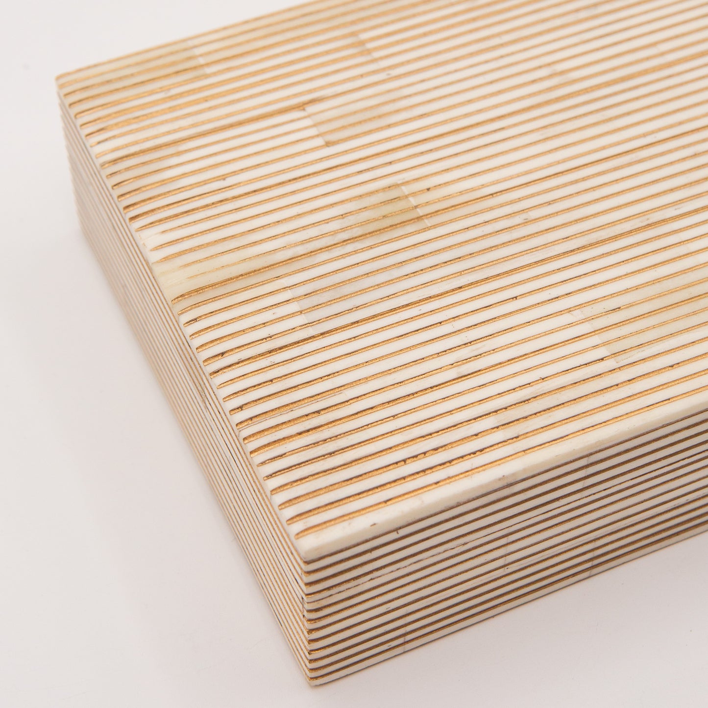 Bone Inlay + Brass Pinstripe Box